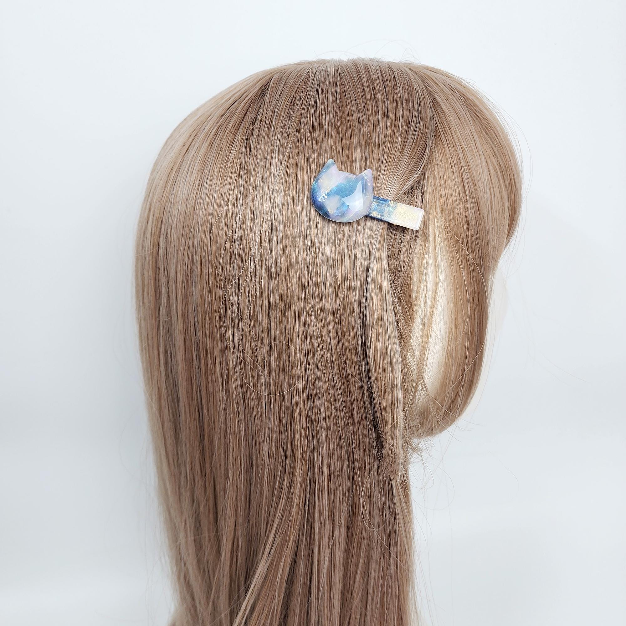 Convex Simple Cat Mini Hair Claw Clip (1.9 Inch) / Alligator Hair Clip for Woman / French Barrette for Girls