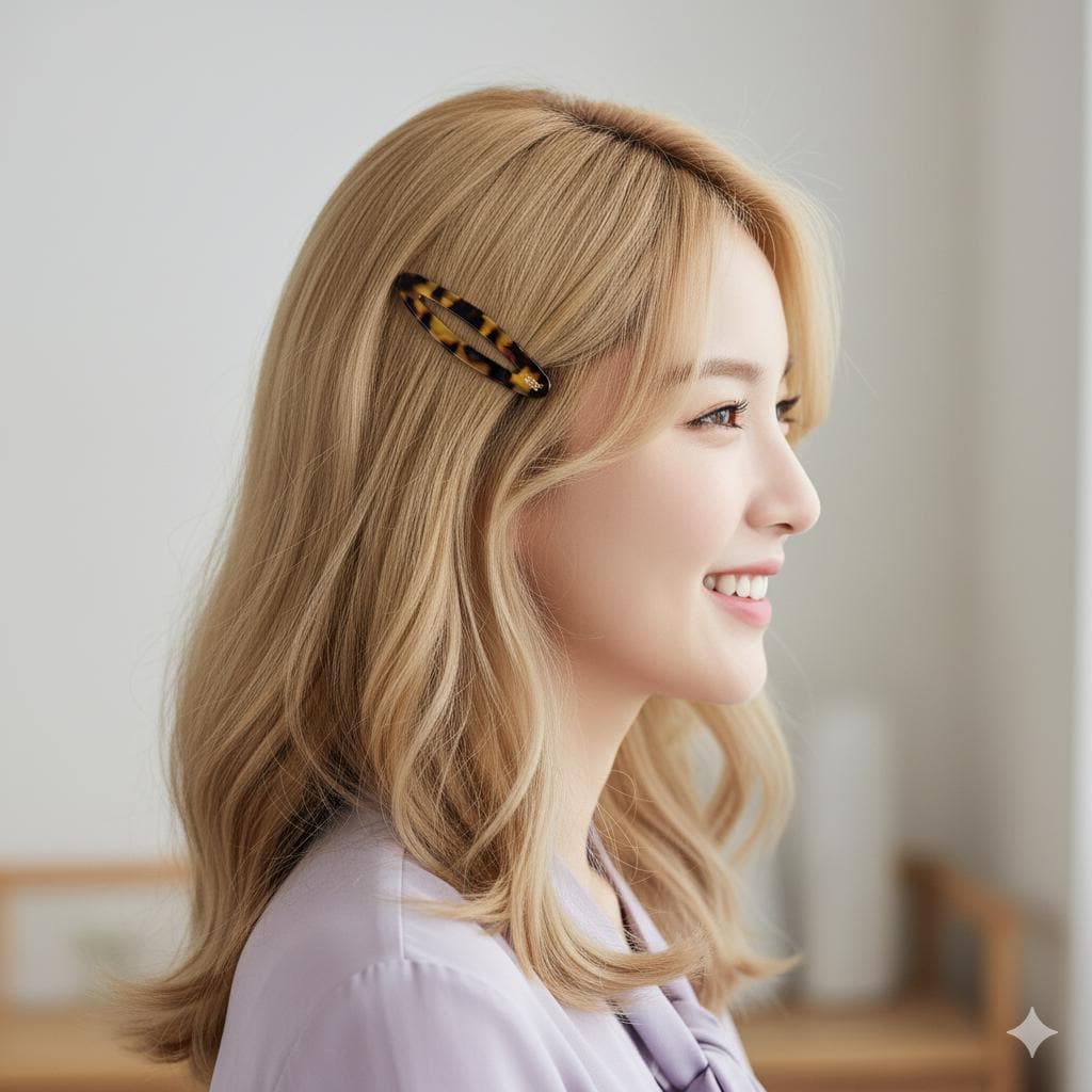 Pure Color Slim Long Oval Snap Clip (2.8 Inch) / Cute Hairgrip Barrette / Hair Accessory for Woman / Tic Tac Hair Clip Pin