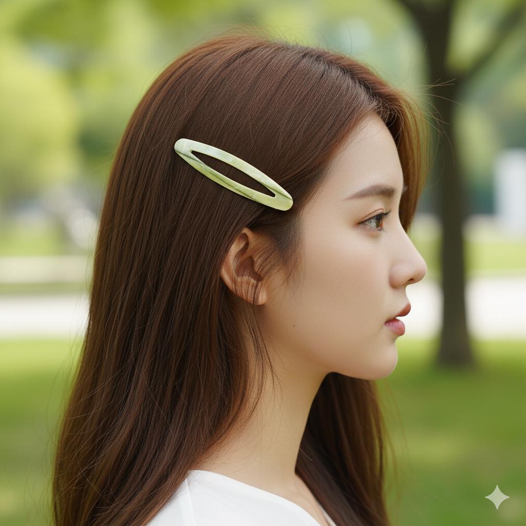 Pure Color Long Slim Oval Snap Clip (3.5 Inch) / Cute French Hairgrip Barrette / French Hair Pin / Tic Tac Hair Clip Pin