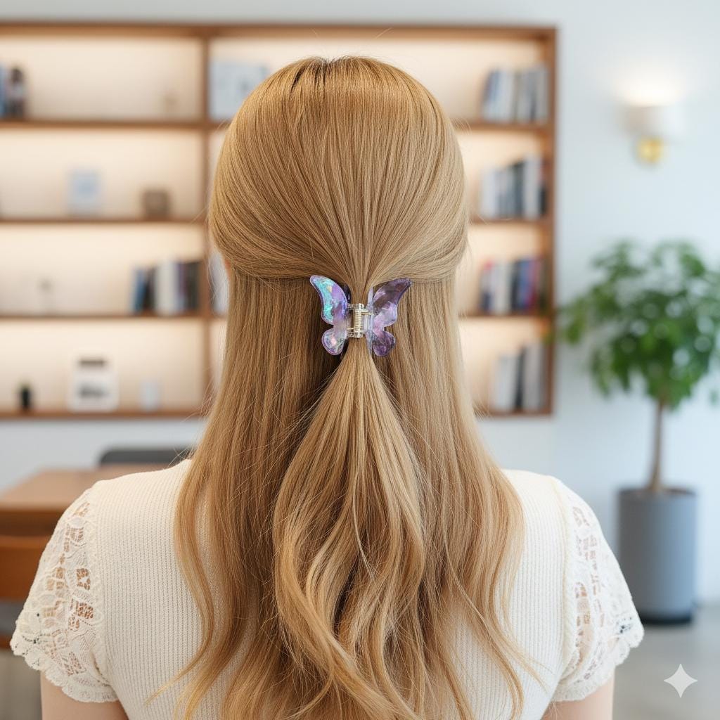 Aurora Fancy Butterfly Hair Clip / Luxurious French Hair Pin / Hair Accessory for Woman