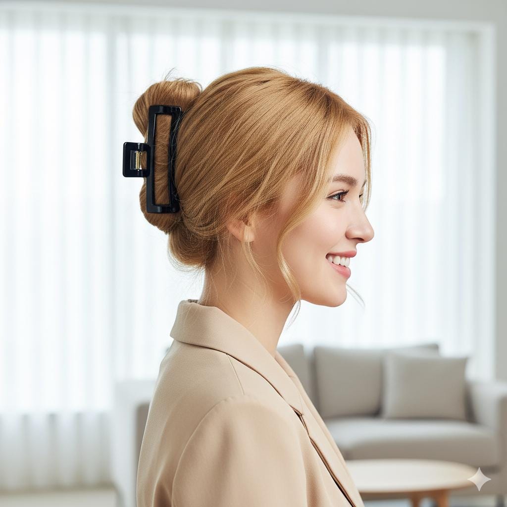 Leopard Metal Wire Long Square Big Size Hair Claw Clip (4.7 Inch) / Luxurious French Hair Pin / Hair Accessory for Woman / Jumbo Hair Clip