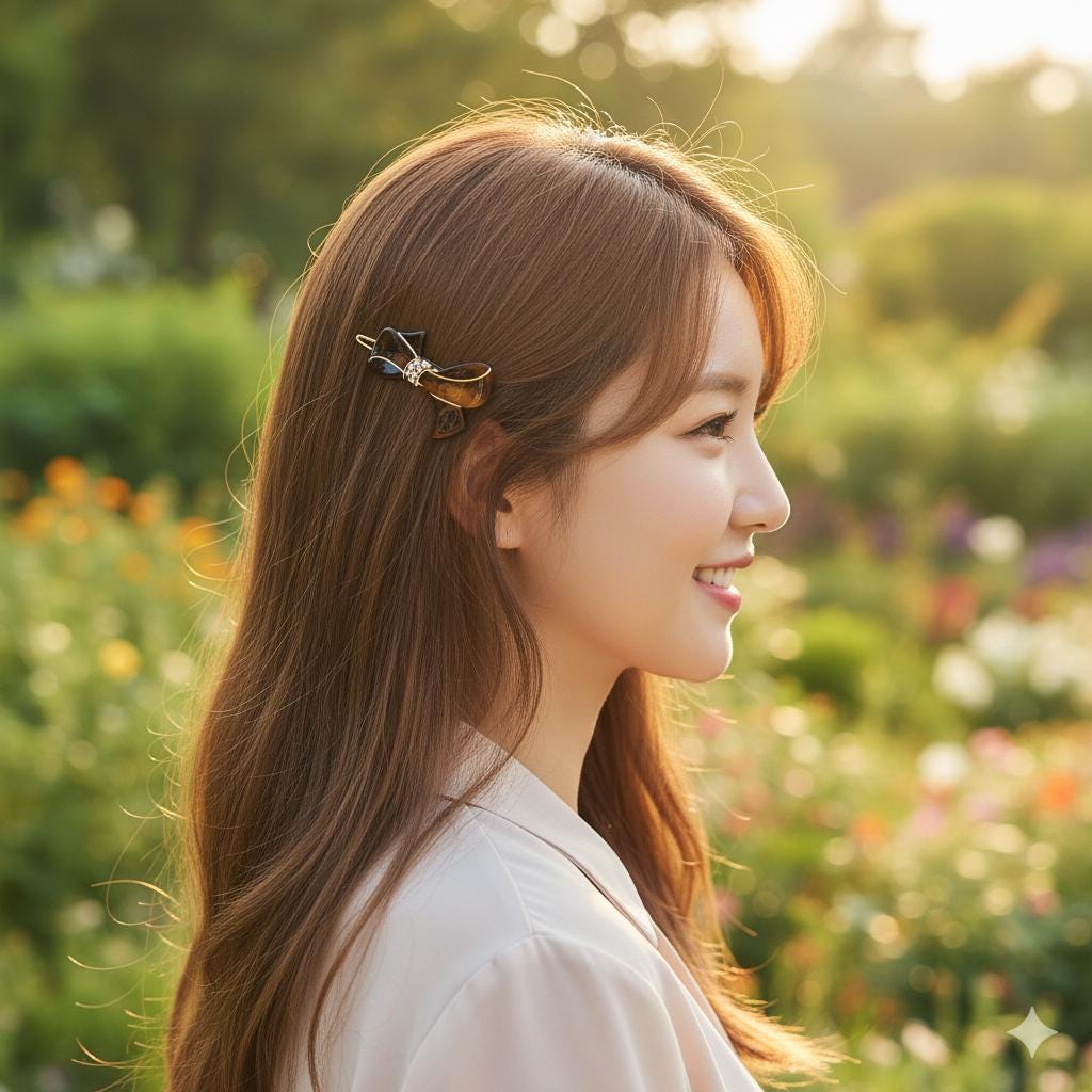 Laurence Charlotte Ribbon Bobby Pin (1.8 Inch) / Luxurious Small French Hair Pin / Hair Accessory for Woman / Mini Hair Clips