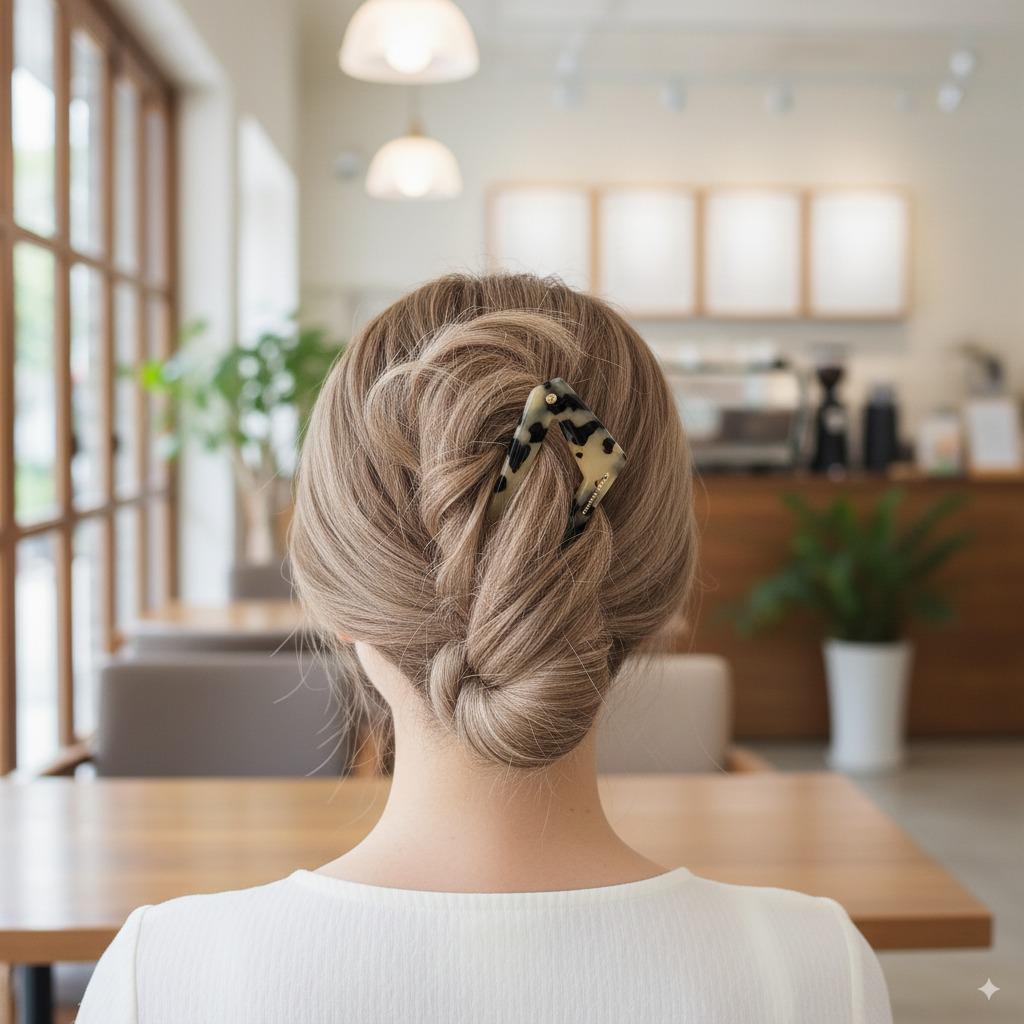 Edge U-Shaped Updo Large Hair Stick / Vintage French Hair Pin / Hair Fork for Thick Hair