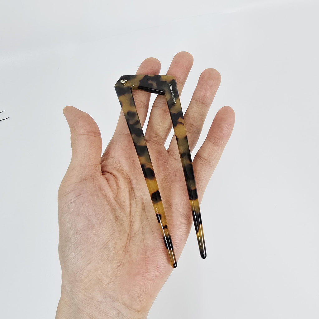 Edge U-Shaped Updo Large Hair Stick / Vintage French Hair Pin / Hair Fork for Thick Hair