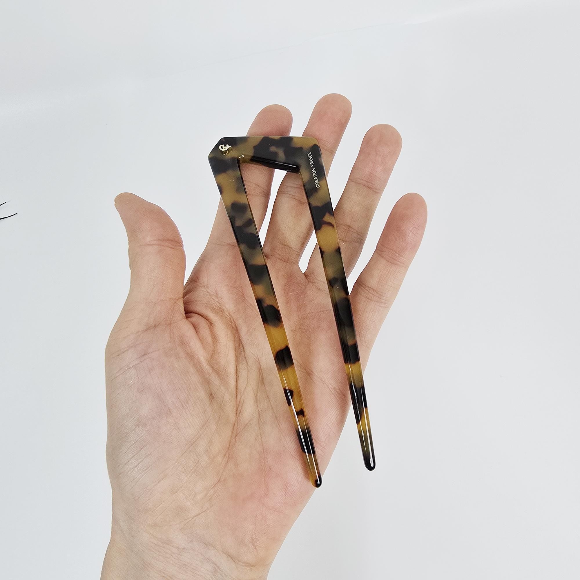 Edge U-Shaped Updo Large Hair Stick / Vintage French Hair Pin / Hair Fork for Thick Hair