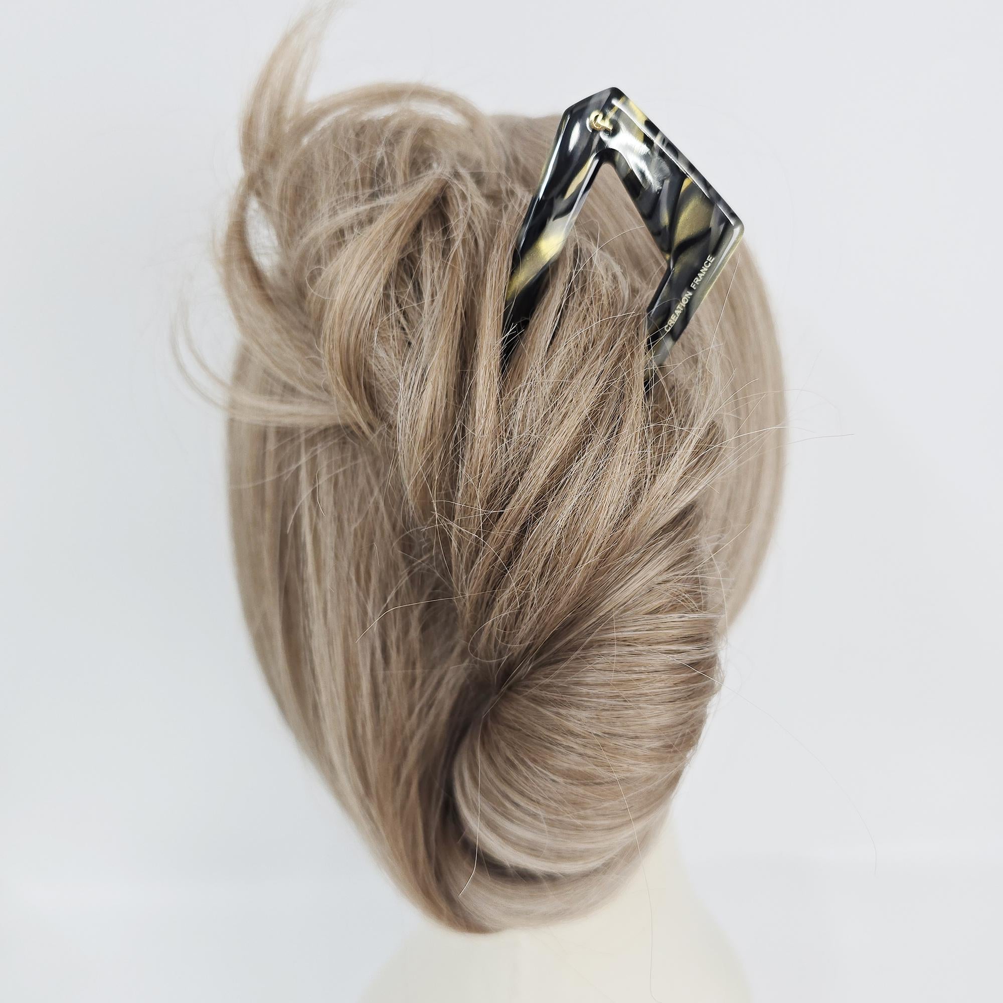 Edge U-Shaped Updo Large Hair Stick / Vintage French Hair Pin / Hair Fork for Thick Hair