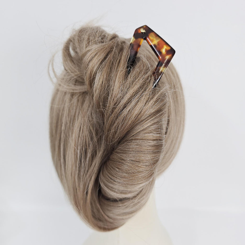 Edge U-Shaped Updo Large Hair Stick / Vintage French Hair Pin / Hair Fork for Thick Hair