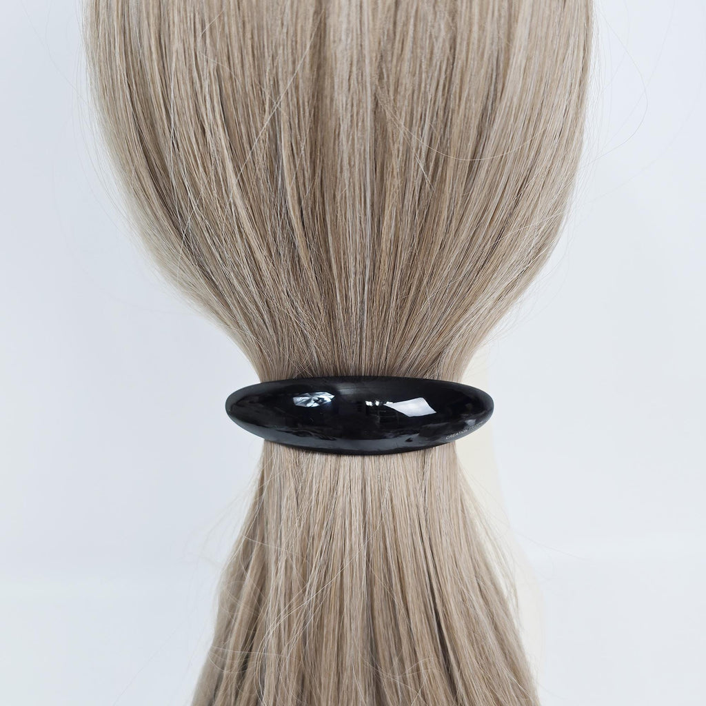 Round Oval Curve Half Updo Barrette (3.7 Inch) / Elegance French Hair Pin / Automatic Hair Clip