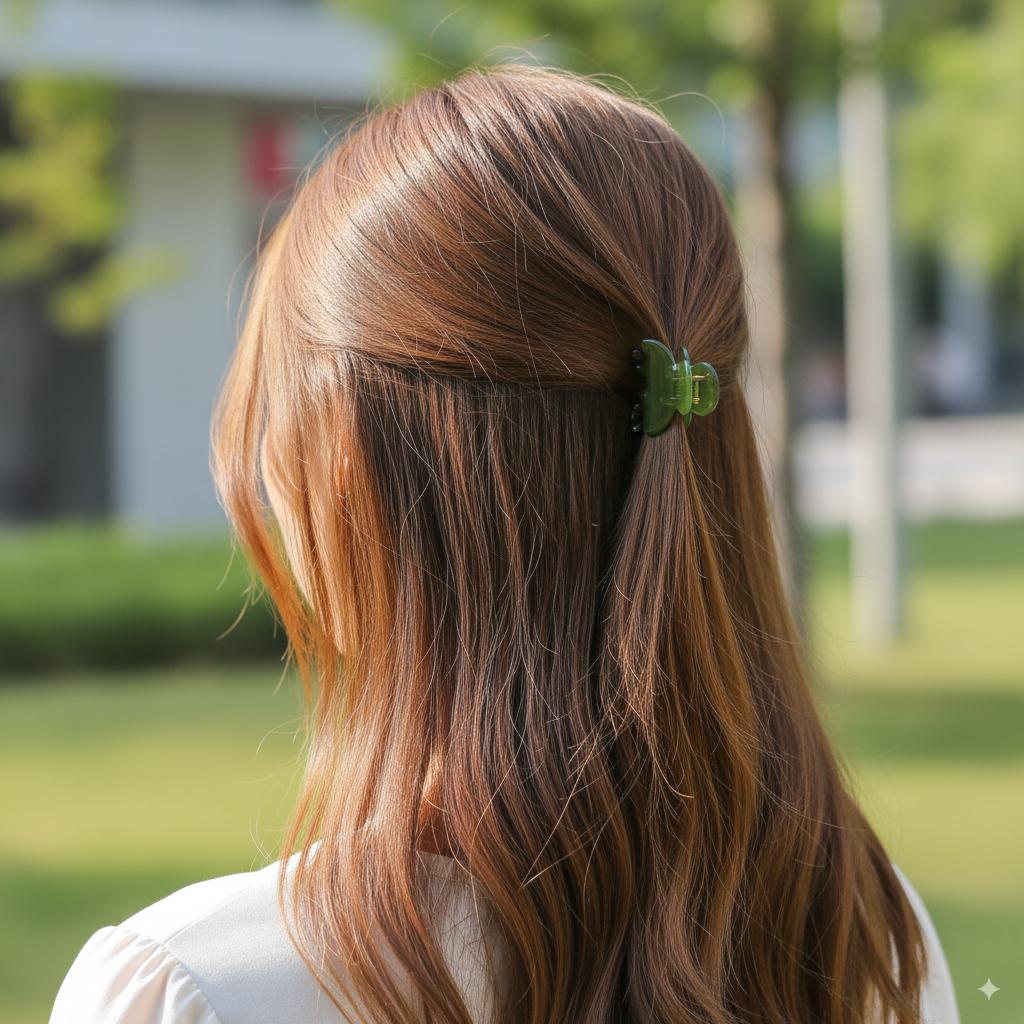 Mini Claw Clip Half Moon Hair Claw Clip (1.2 Inch) / Vivid Color French Pin / Alligator Hair Clip for Woman