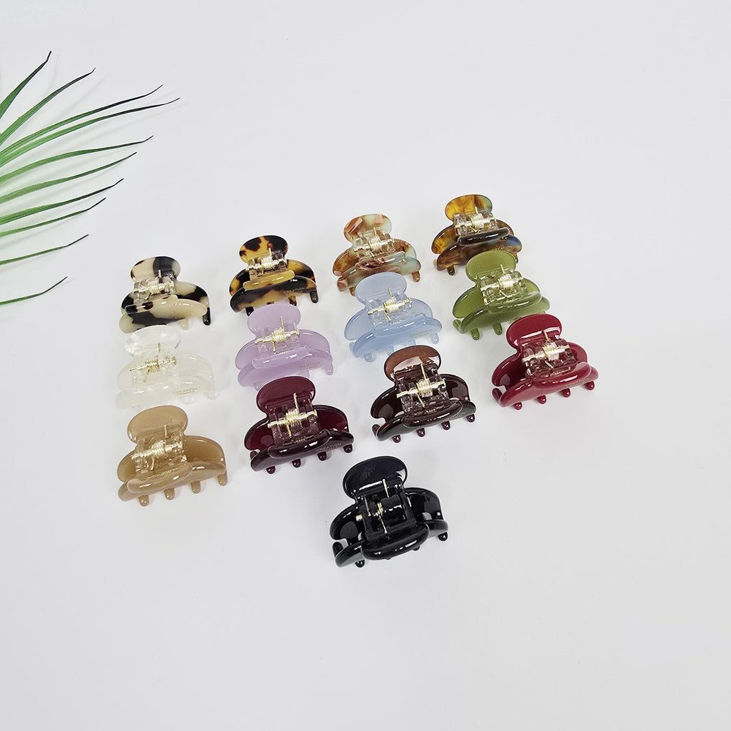 Mini Claw Clip Half Moon Hair Claw Clip (1.2 Inch) / Vivid Color French Pin / Alligator Hair Clip for Woman