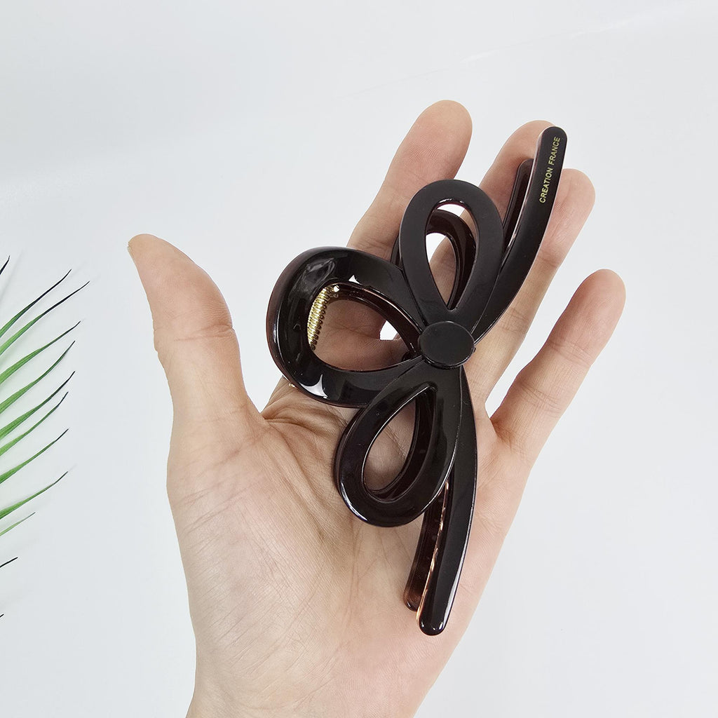 Romance Ribbon Twist Updo Hair Claw Clip (5.1 Inch) / Elegance French Hair Pin / Hair Barrette for Woman