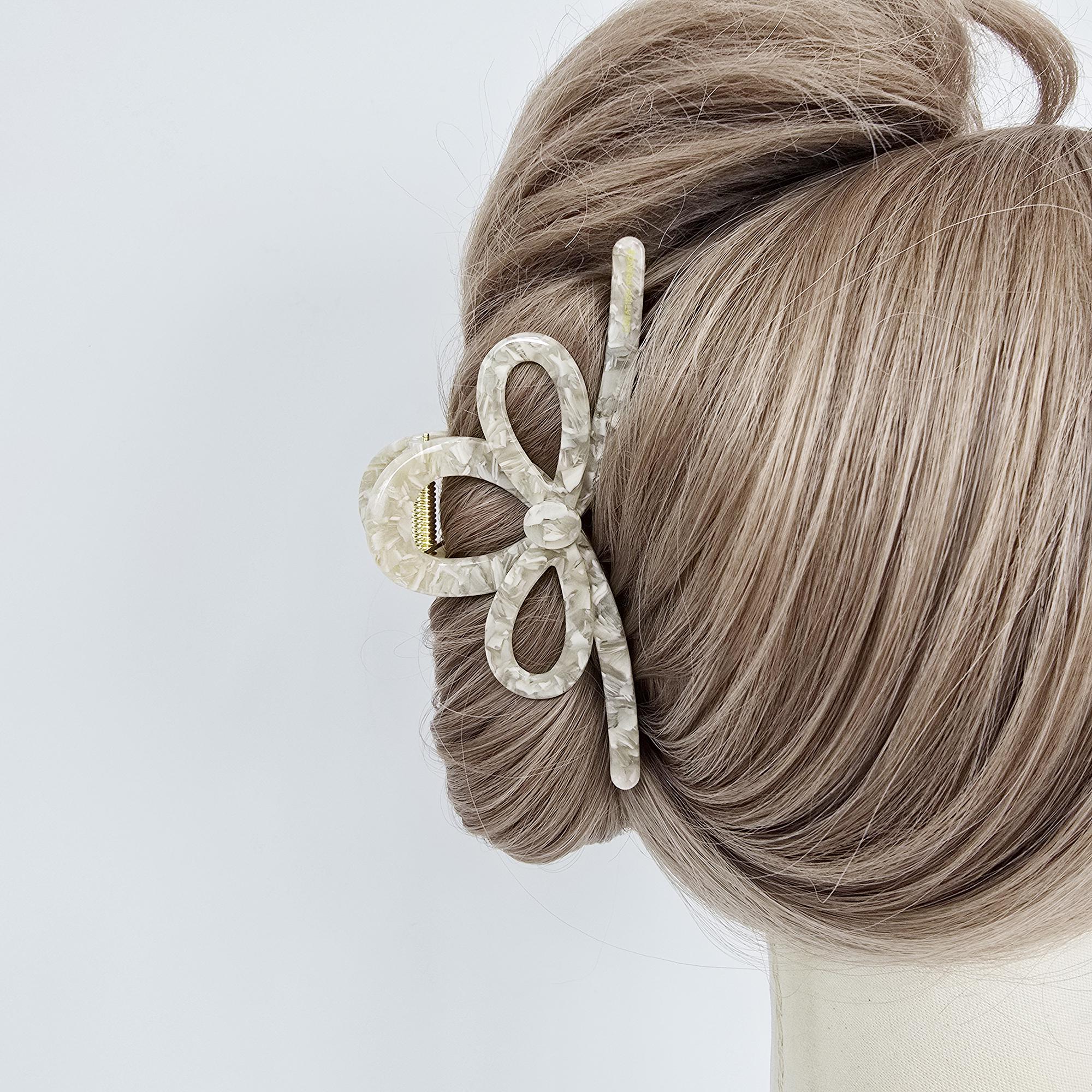 Romance Ribbon Twist Updo Hair Claw Clip (5.1 Inch) / Elegance French Hair Pin / Hair Barrette for Woman