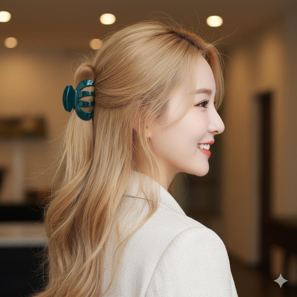 Leopard Little Pumpkin Hair Claw Clip (2.4 Inch) / Tortoise Shell Medium Size Ponytail Holder / Hair Barrette for Woman