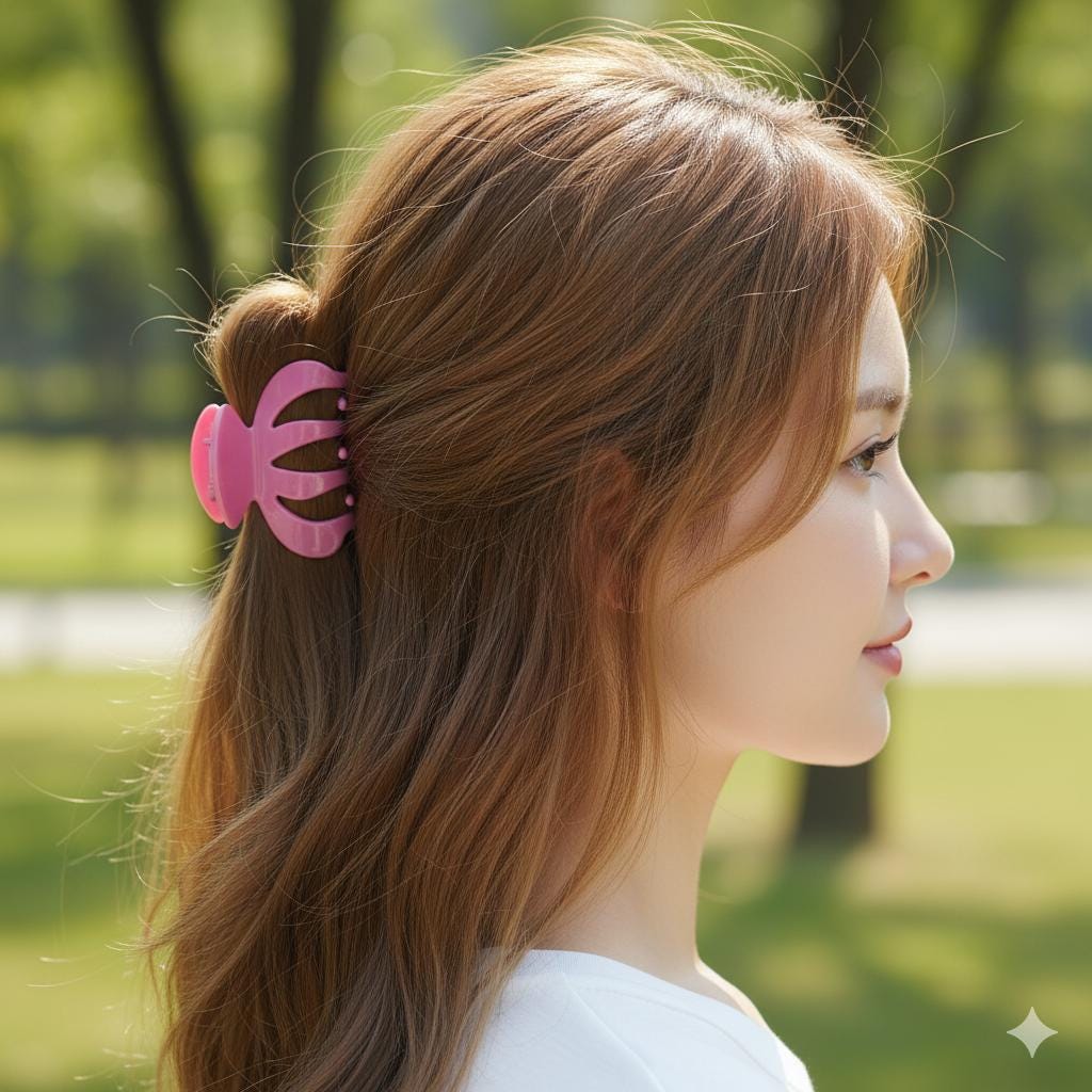 Leopard Little Pumpkin Hair Claw Clip (2.4 Inch) / Tortoise Shell Medium Size Ponytail Holder / Hair Barrette for Woman