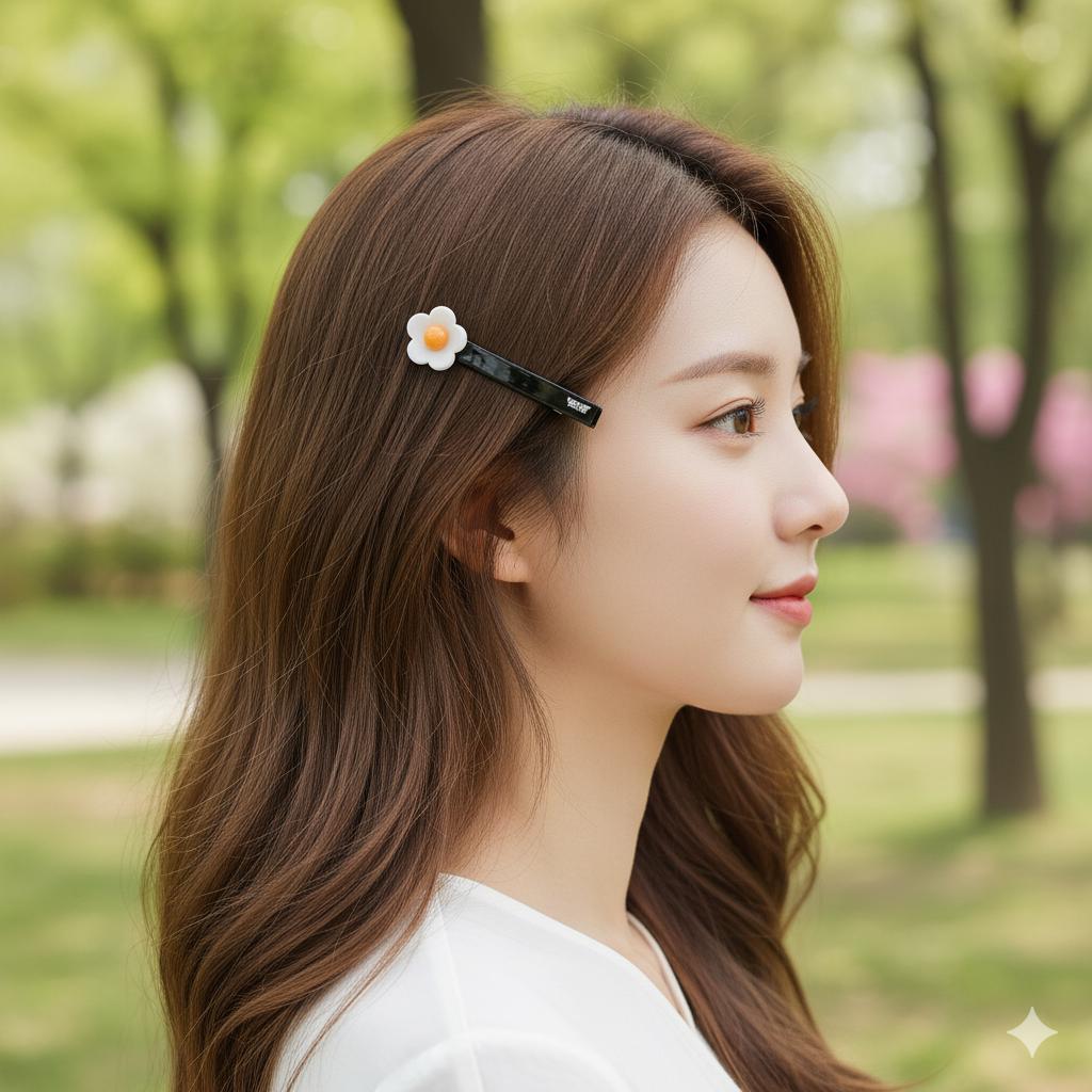 Cutie Flower Mini Hair Claw Clip (2.7 Inch) / Tortoise Shell French Hair Pin / Simple Alligator Hair Clip