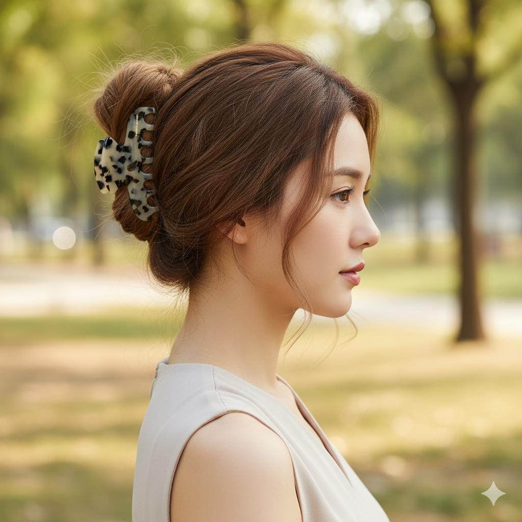 Leopard Eve Big Hair Claw Clip (4.0 Inch) / Tortoise Shell French Hair Pin / Hair Barrette for Woman