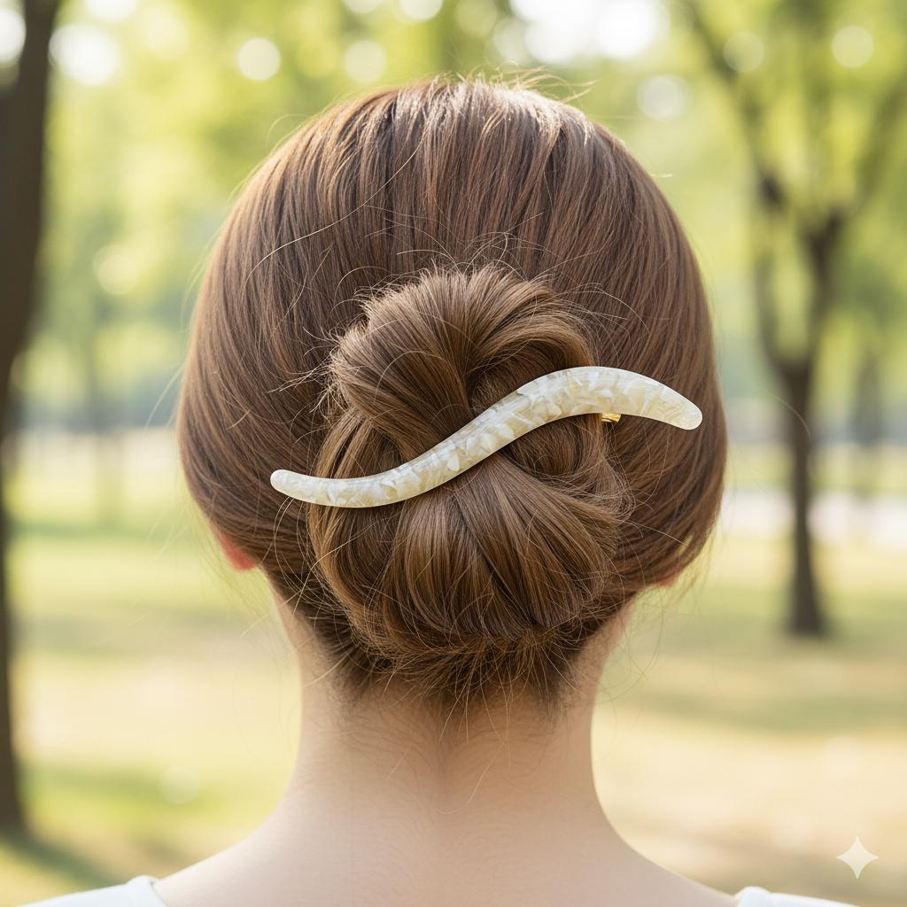 Leopard S-Line Long Hair Claw Clip / Cute French Hair Pin / Alligator Hair Clip for Woman / French Barrette for Girls