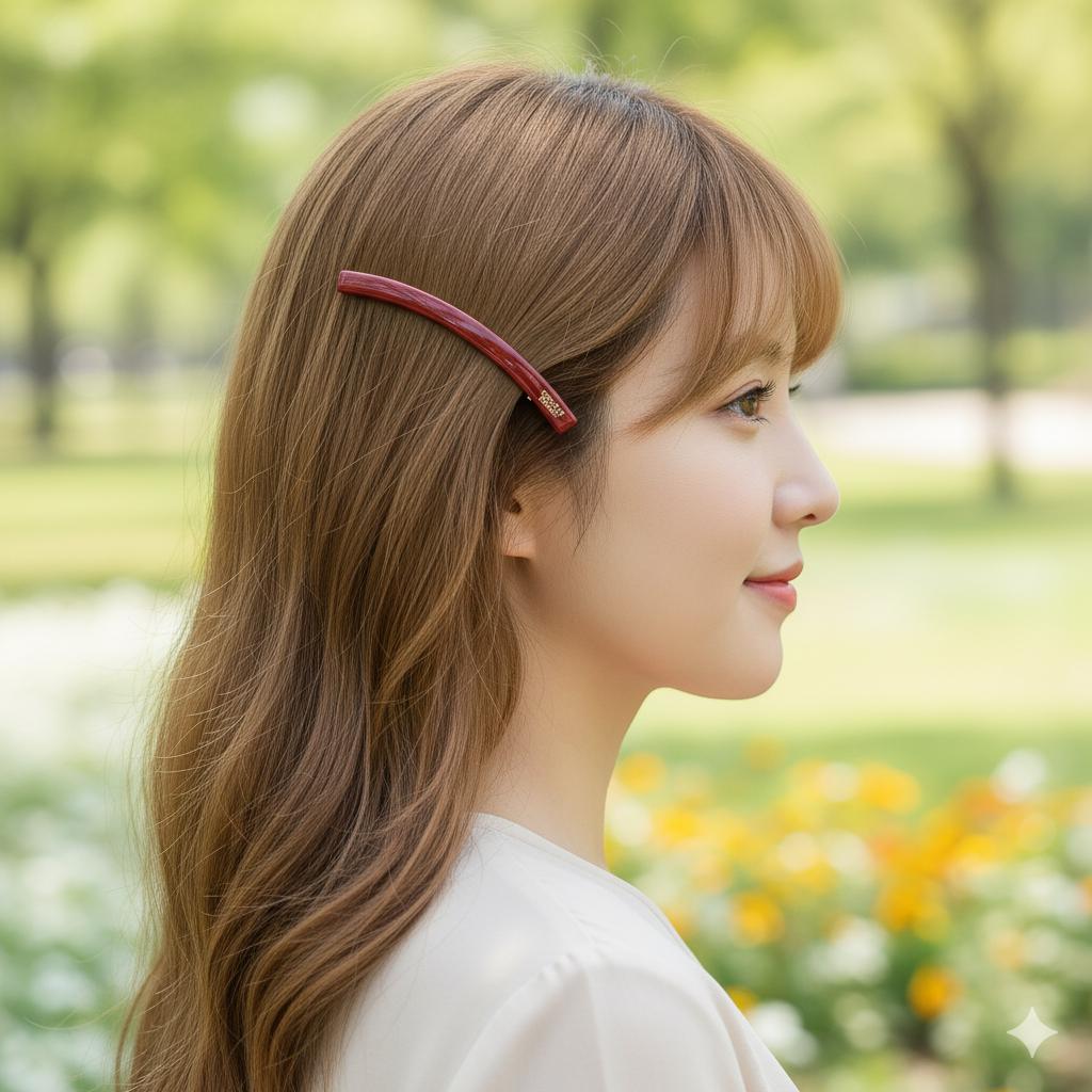 Vivid Color Curved Long Alligator Hair Clip (3.1 Inch) / Luxurious French Hair Pin / Hair Accessory for Woman