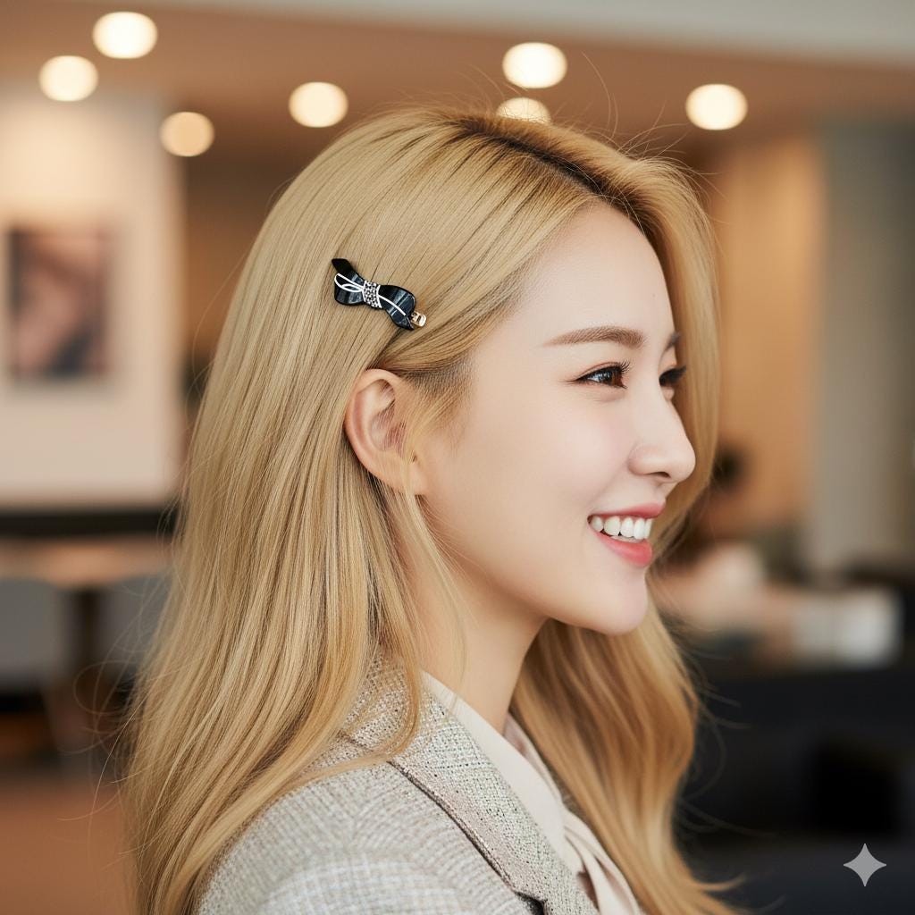 Sara Ribbon Bobby Pin (1.8 Inch) / Luxurious French Hair Pin Clip / Hair Accessory for Woman / Small Bow Barrette