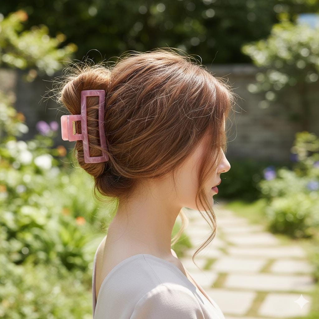 Leopard Metal Wire Long Square Big Size Hair Claw Clip (4.7 Inch) / Luxurious French Hair Pin / Hair Accessory for Woman / Jumbo Hair Clip