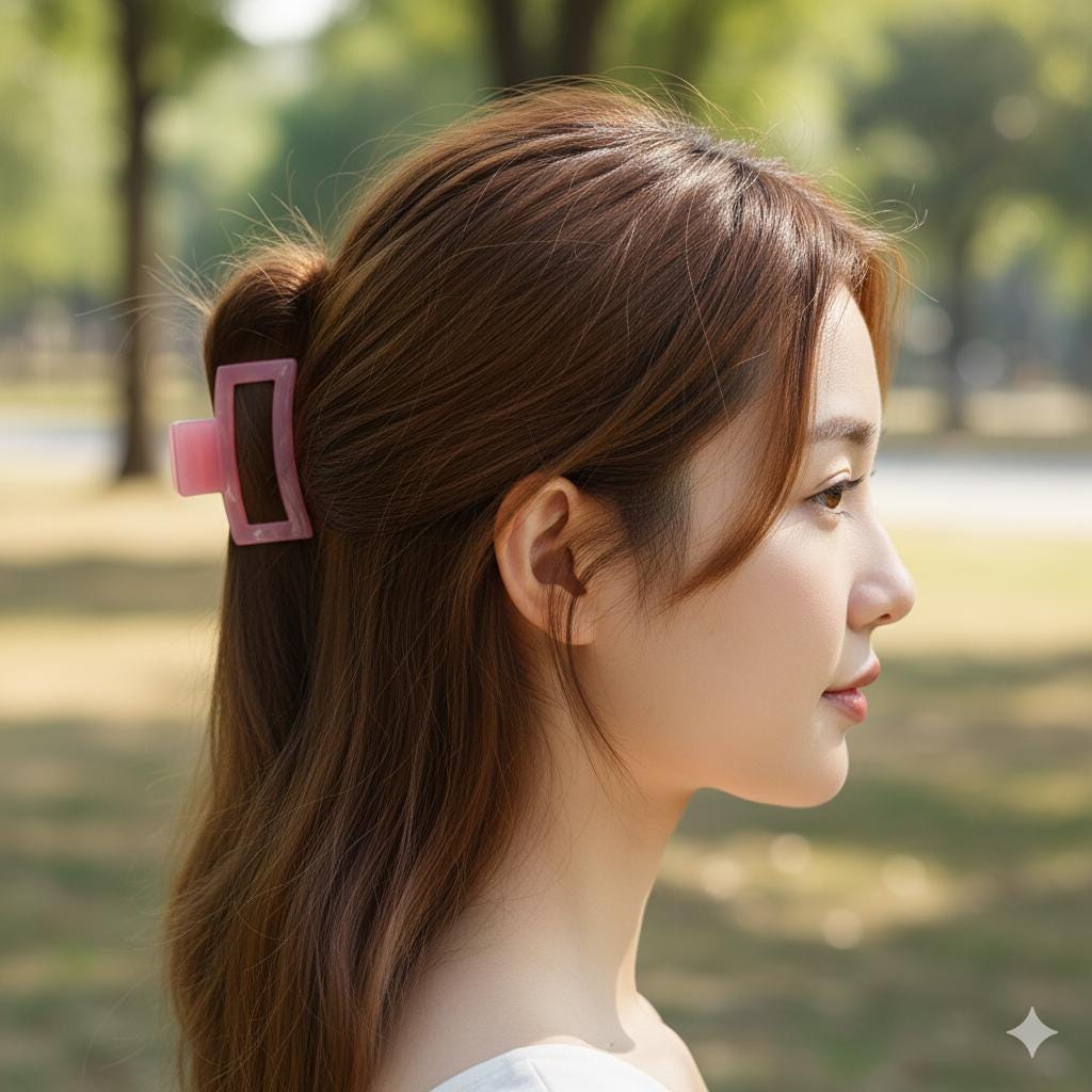 Simple Pure Color Square Hair Claw Clip (2.2 Inch) / Cute French Hair Pin / Hair Accessory for Woman