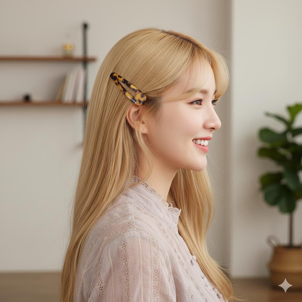 Leopard Aurora Triangle Medium Size Snap Clip (3.0 Inch) / Tortoise Marble Hairgrip Barrette / Tic Tac Hair Clip Pin / French Hair Pin