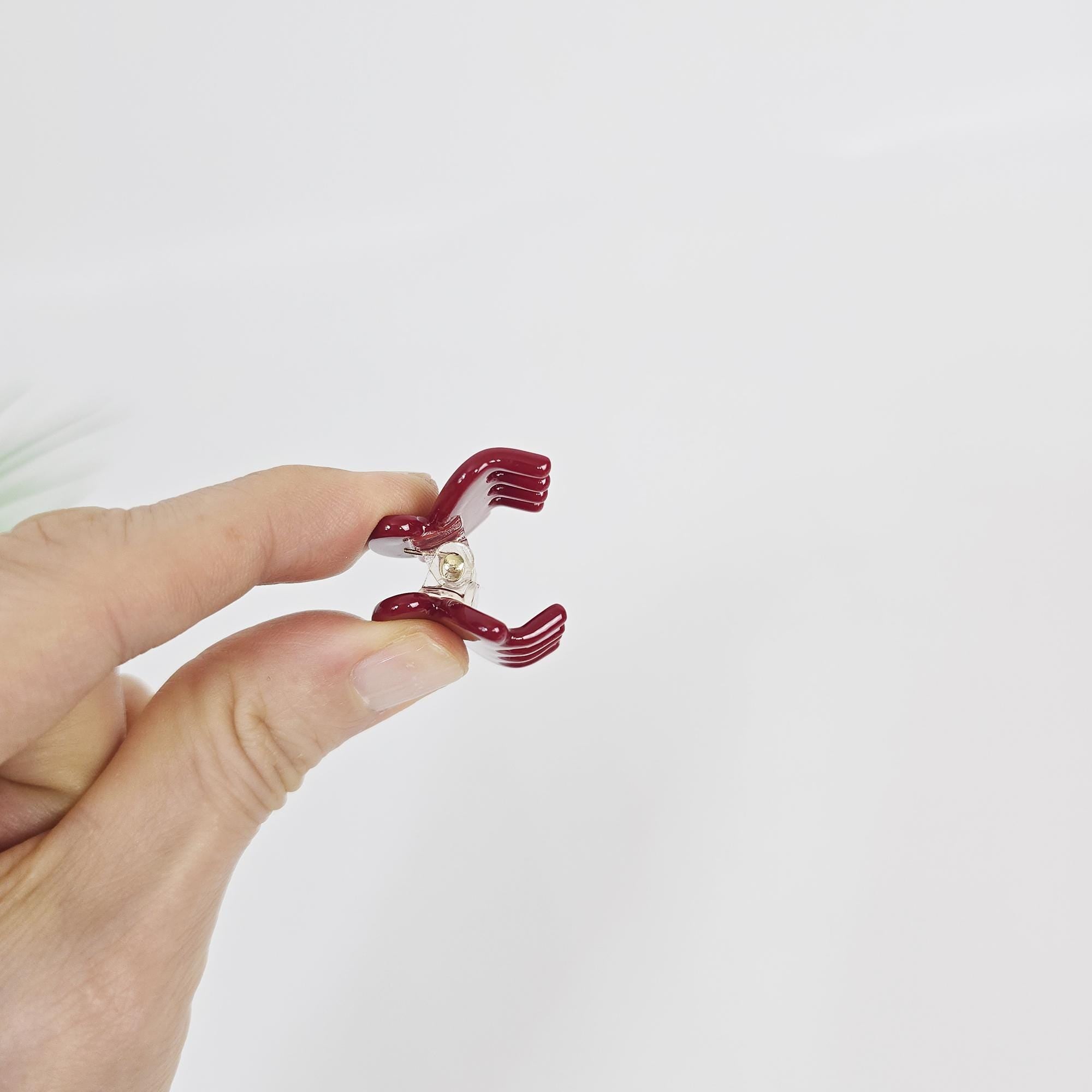 Mini Claw Clip Half Moon Hair Claw Clip (1.2 Inch) / Vivid Color French Pin / Alligator Hair Clip for Woman