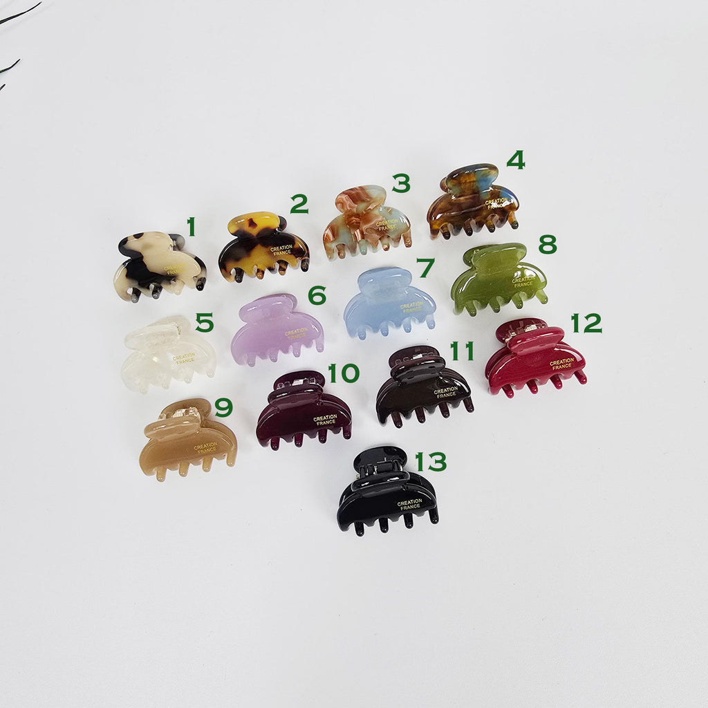 Mini Claw Clip Half Moon Hair Claw Clip (1.2 Inch) / Vivid Color French Pin / Alligator Hair Clip for Woman