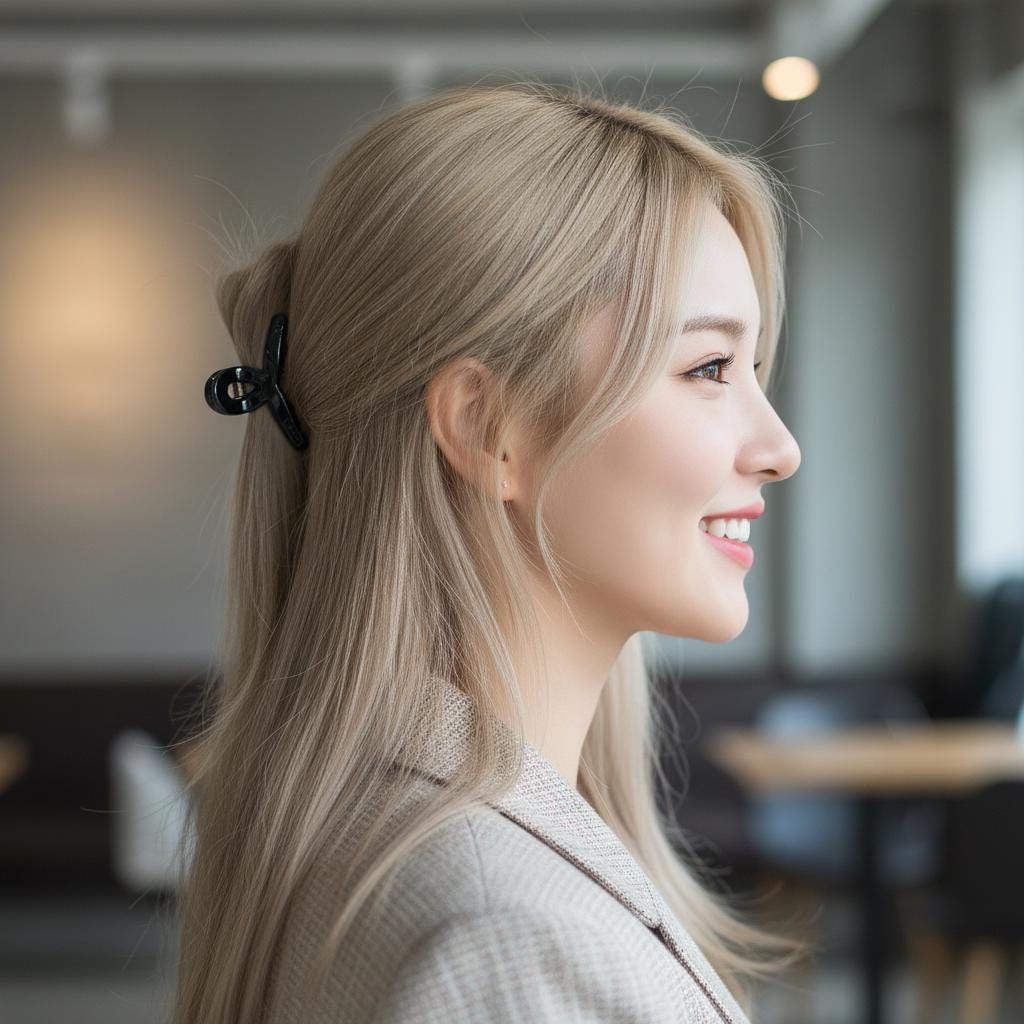 Summer Mini Twist Half-Up Hair Claw Clip (1.7 Inch) / Vivid Color French Pin / Alligator Hair Clip for Woman