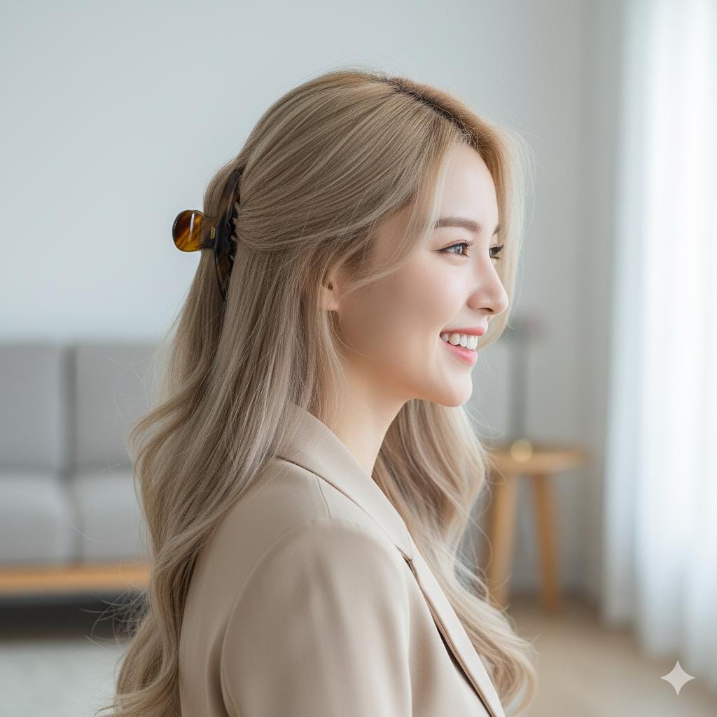 Tortoise Shell Half-Up Updo Hair Claw Clip (3.7 Inch) / Elegance French Hair Pin / Hair Barrette for Woman