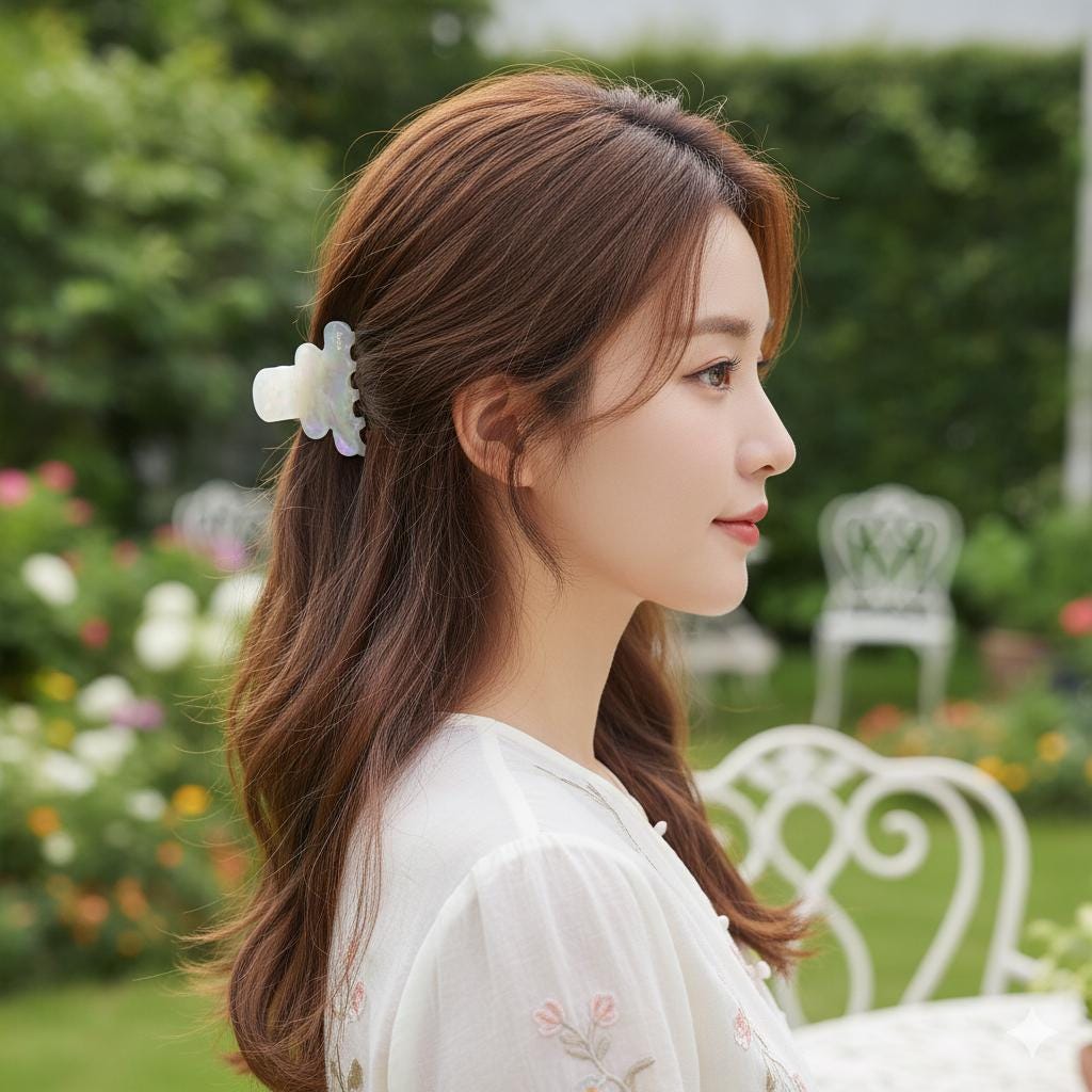 Leopard Ring Bell Small Hair Claw Clip (2.4 Inch) / Tortoise Shell French Hair Pin / Mini Hair Clips / Korean Fashion