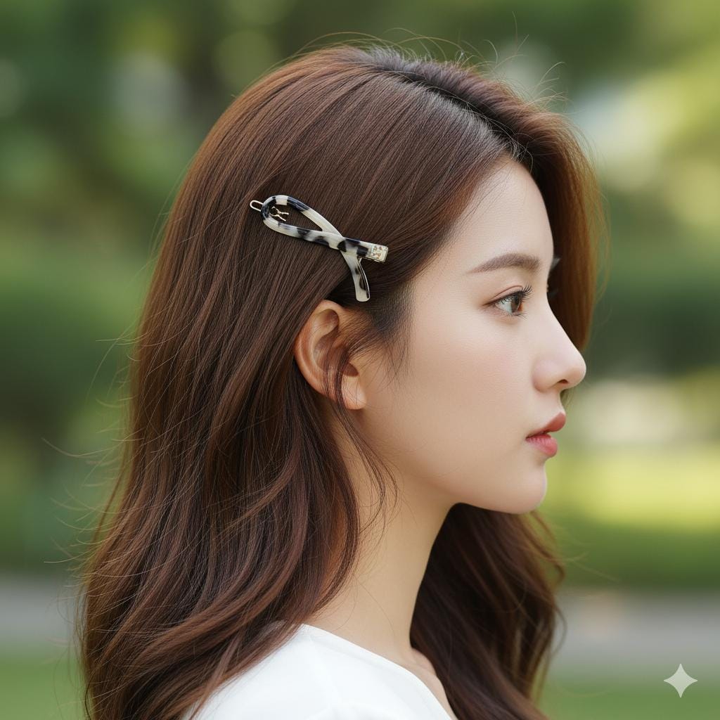 Leopard Mini Scarf Bobby Pin (2.4 Inch) / Tortoise Marble French Hair Pin Clip / Hair Accessory for Woman / Bow Barrette