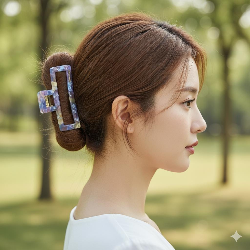 Tortoise Shell Metal Wire Big Hair Claw Clip (4.0 Inch) / Leopard French Hair Pin / Hair Barrette for Woman