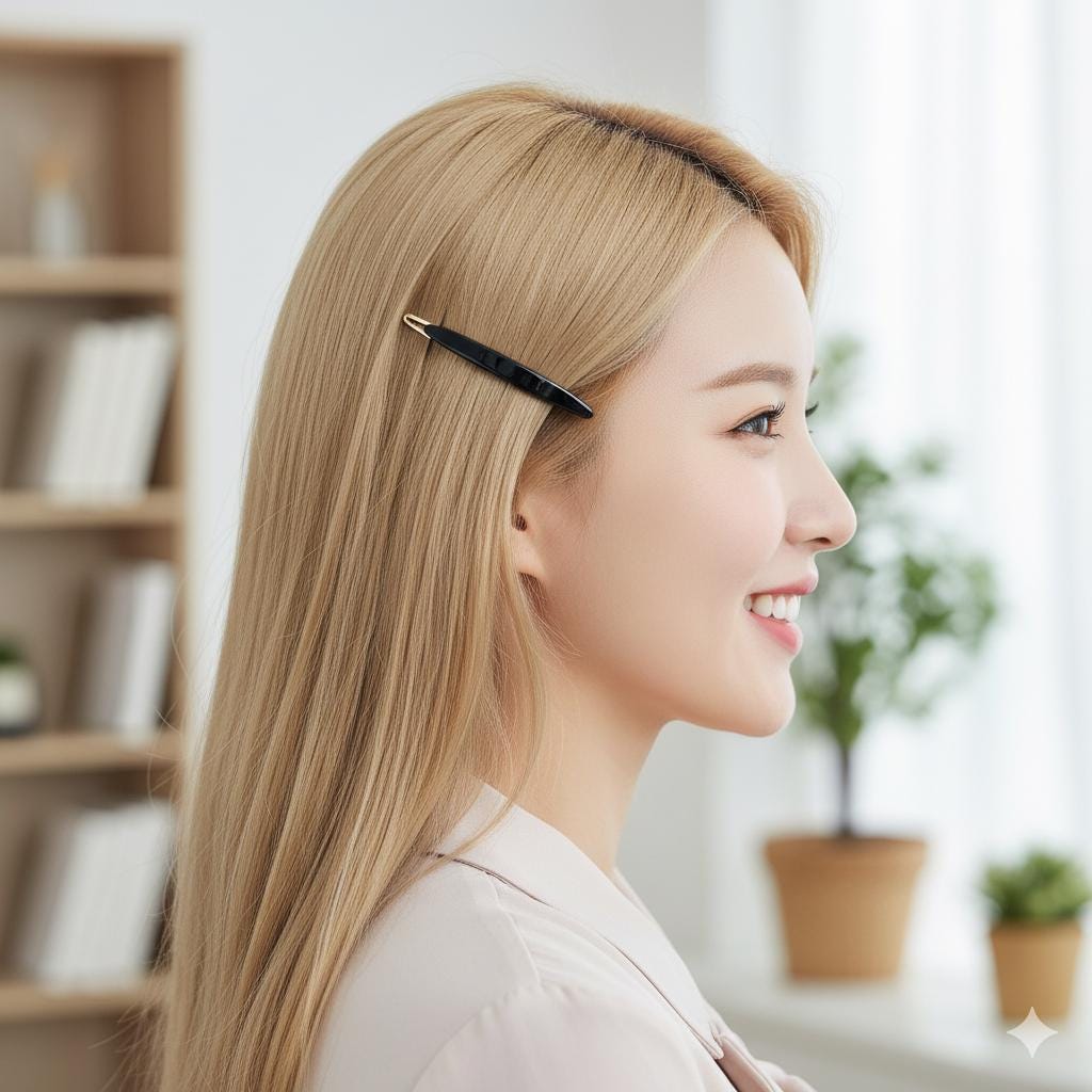 Raurence Oval Slim Long Bobby Pin (2.2 Inch) / Luxurious French Hair Pin / Hair Accessory for Woman / Snap Pin for Thin Hair