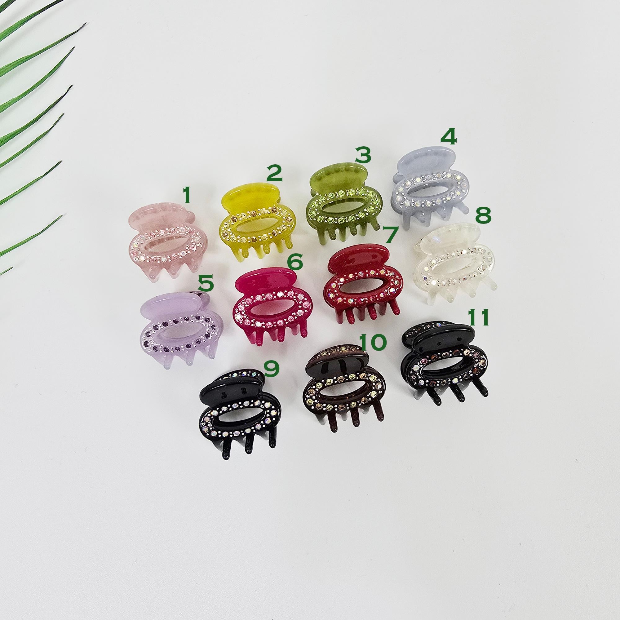 New Color Mini Cubic Round Point Hair Claw Clip (1.0 Inch) / Cute Tortoise Shell French Hair Pin / Small Hair Clips
