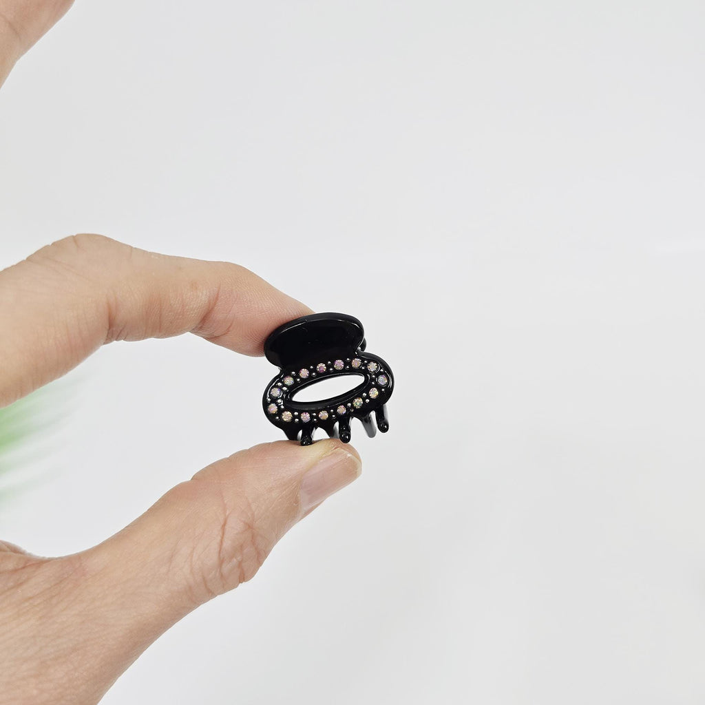 New Color Mini Cubic Round Point Hair Claw Clip (1.0 Inch) / Cute Tortoise Shell French Hair Pin / Small Hair Clips