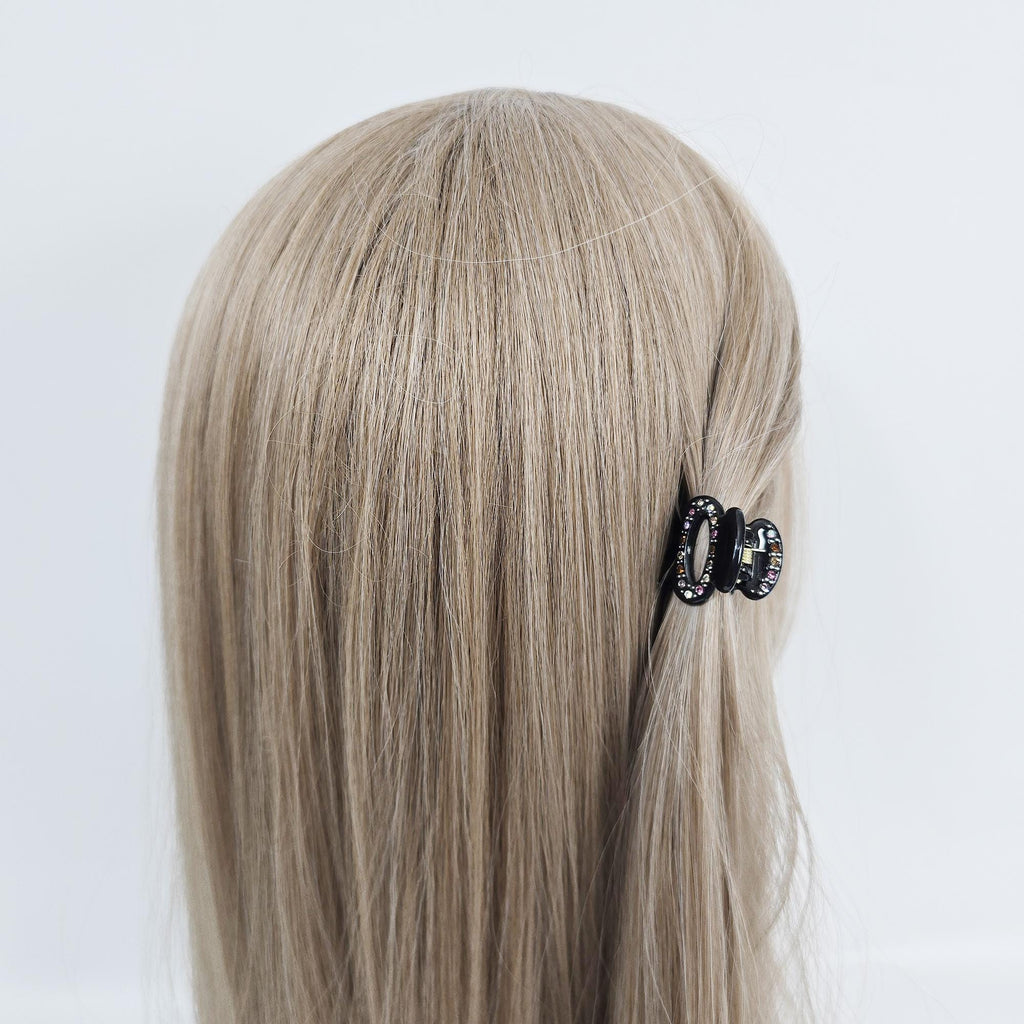 New Color Mini Cubic Round Point Hair Claw Clip (1.0 Inch) / Cute Tortoise Shell French Hair Pin / Small Hair Clips