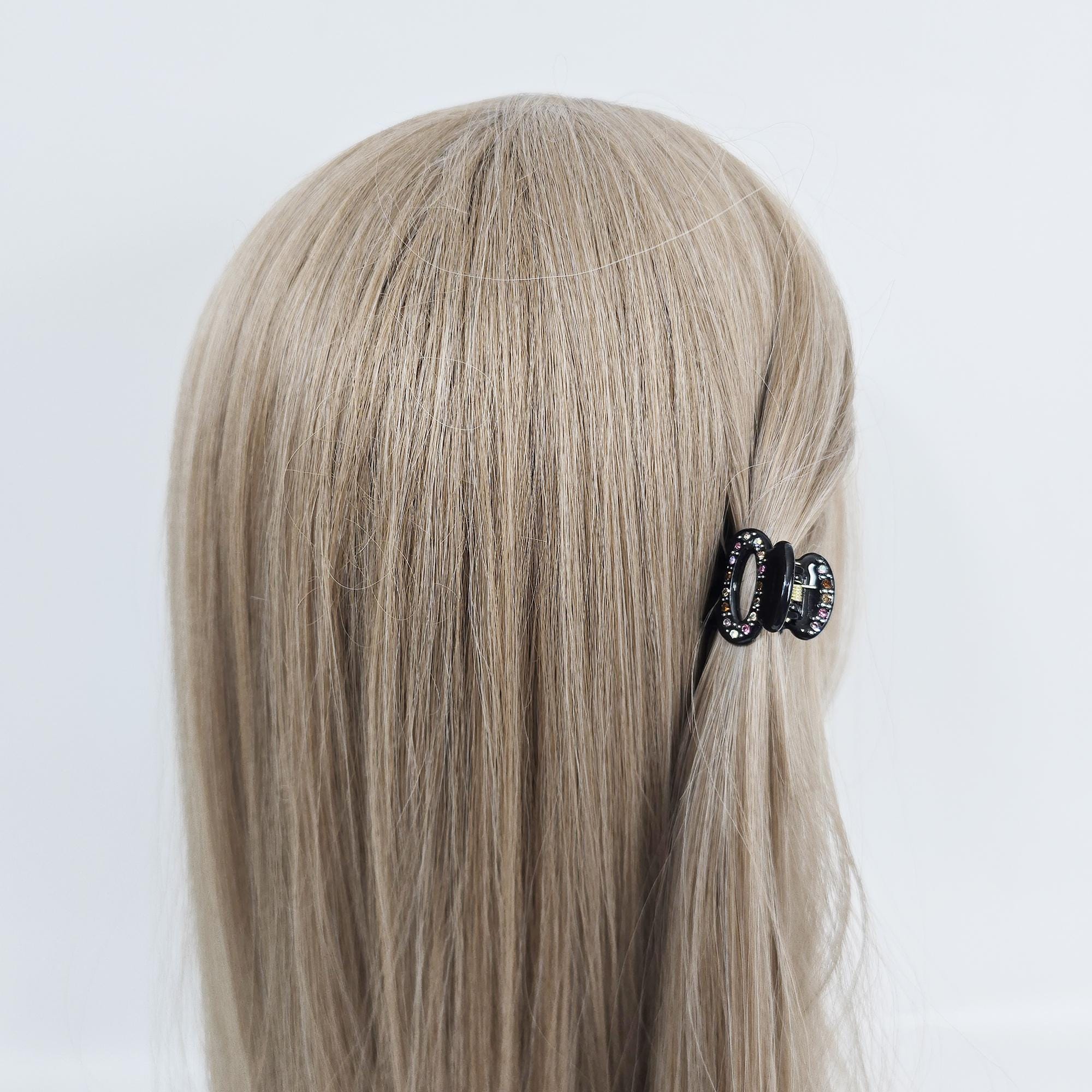 New Color Mini Cubic Round Point Hair Claw Clip (1.0 Inch) / Cute Tortoise Shell French Hair Pin / Small Hair Clips