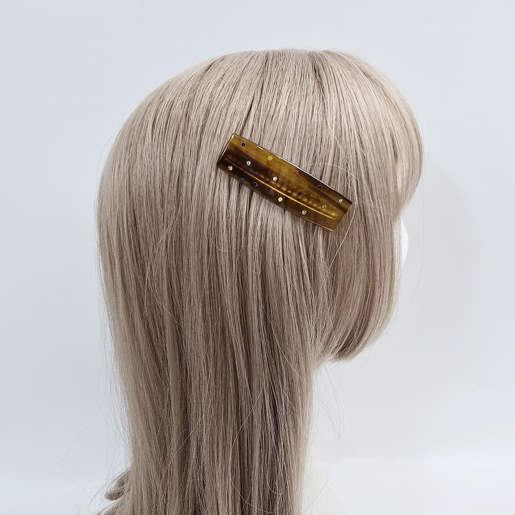 Lucie Cubic Point Non-Slip Hair Comb Pin (2.8 Inch) / Tortoise Shell Hair Pin / Hair Fork for Woman