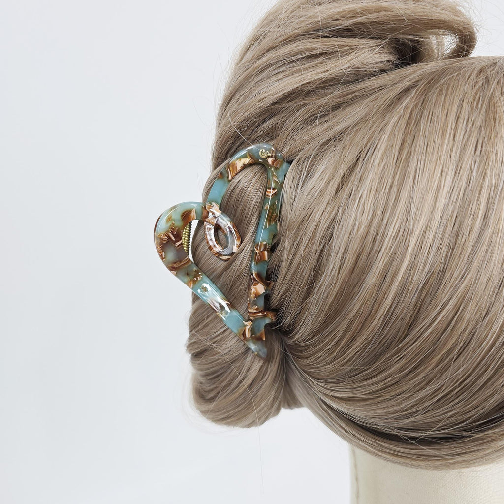 New Color Sweet Heart Half Updo Hair Claw Clip (3.5 Inch) / Elegance French Hair Pin / Hair Barrette for Woman