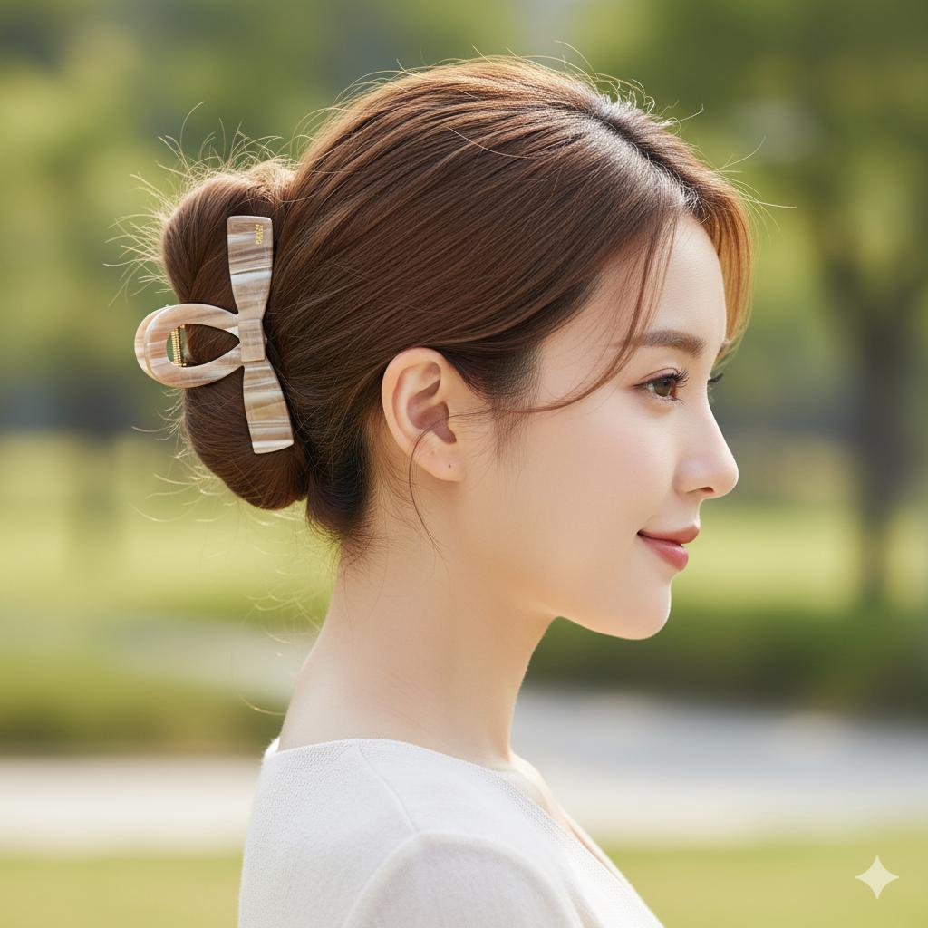 New Color Bow Tie Straight Twist Updo Hair Claw Clip (4.1 Inch) / Elegance French Hair Pin / Hair Barrette for Woman