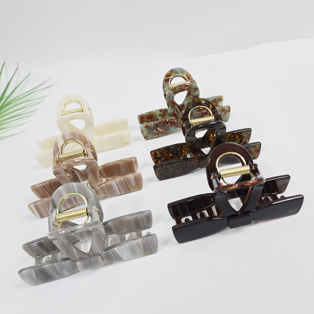 New Color Bow Tie Straight Twist Updo Hair Claw Clip (4.1 Inch) / Elegance French Hair Pin / Hair Barrette for Woman