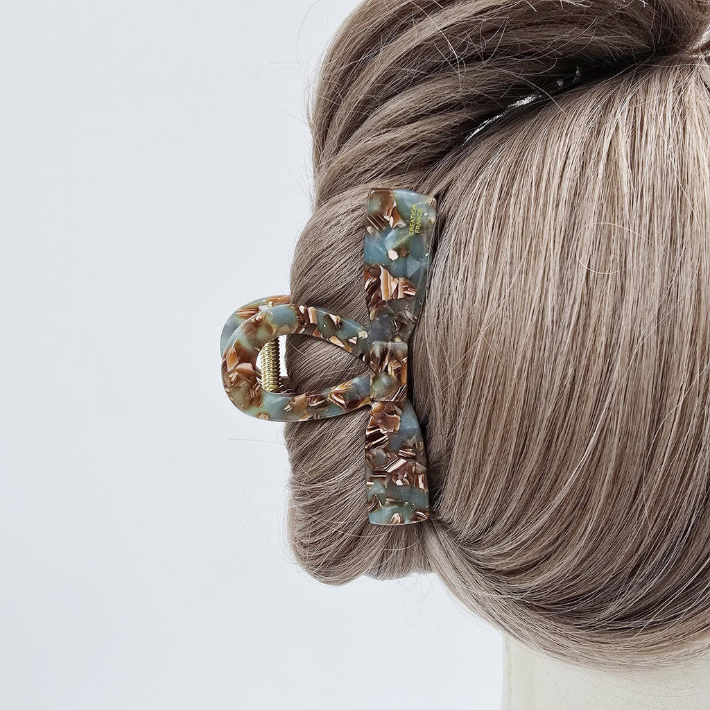 New Color Bow Tie Straight Twist Updo Hair Claw Clip (4.1 Inch) / Elegance French Hair Pin / Hair Barrette for Woman