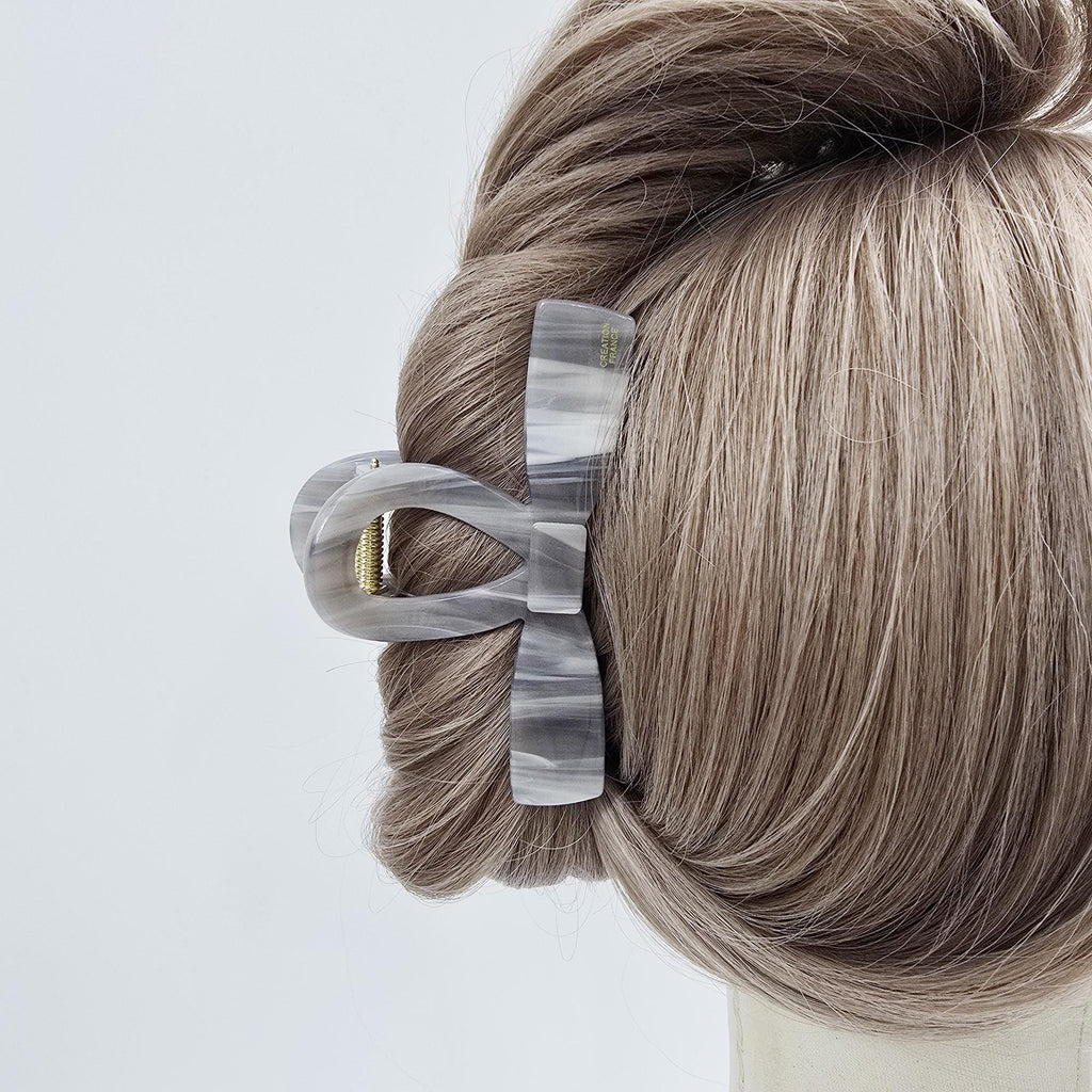 New Color Bow Tie Straight Twist Updo Hair Claw Clip (4.1 Inch) / Elegance French Hair Pin / Hair Barrette for Woman