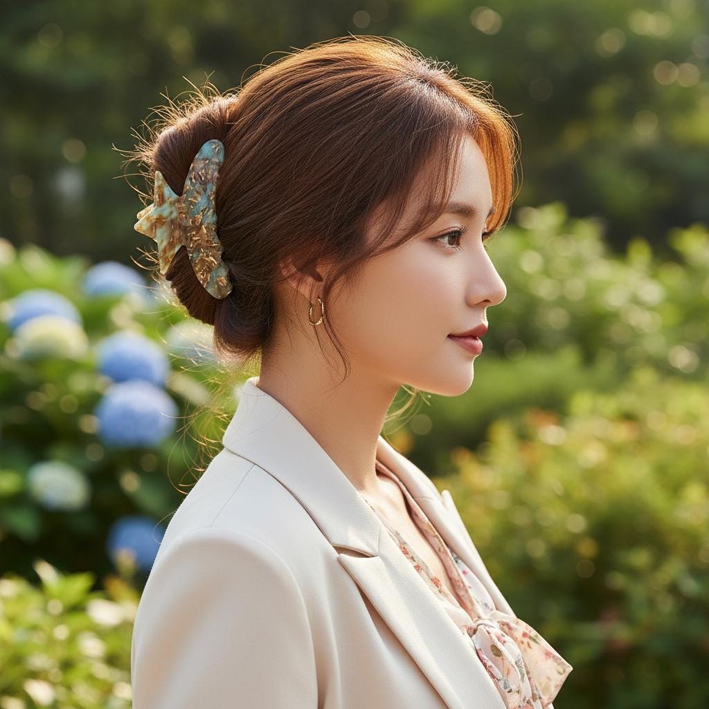 Stella Cubic Claw Updo Hair Claw Clip (4.7 Inch) / Elegance French Hair Pin / Hair Barrette for Woman