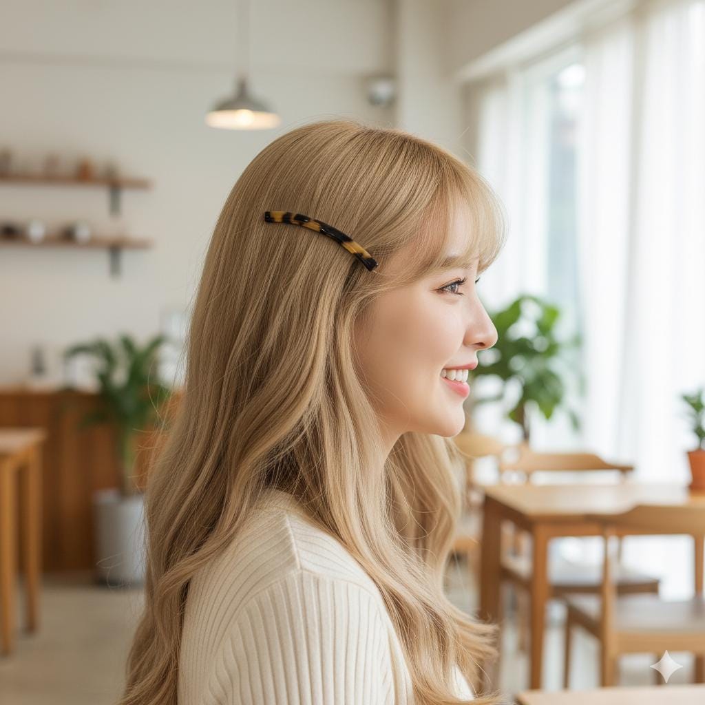 Vivid Color Curved Long Alligator Hair Clip (3.1 Inch) / Luxurious French Hair Pin / Hair Accessory for Woman