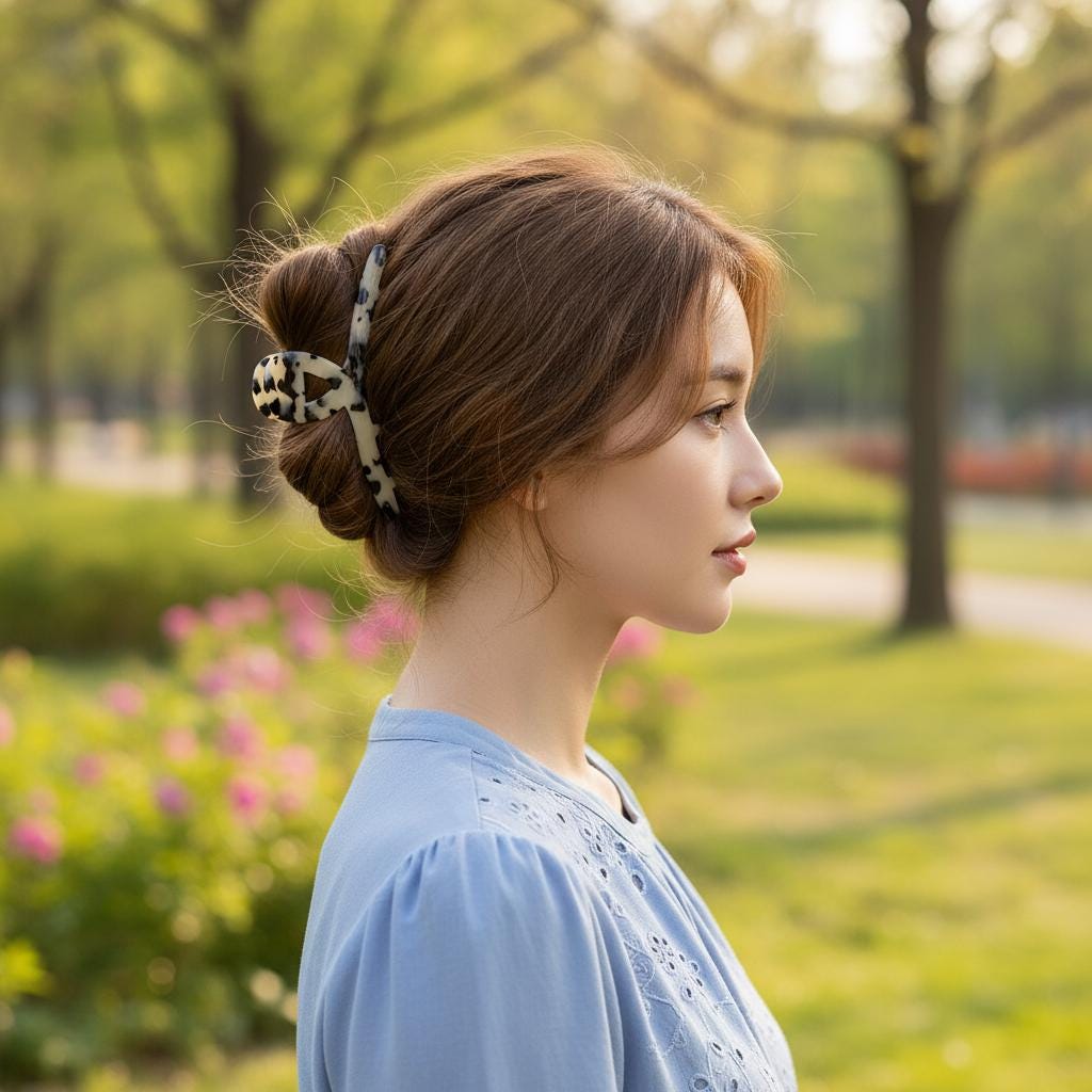 Leopard Big Twist Hair Clip (5.1 Inch) / Luxurious Pure Color French Hair Pin / Hair Barrette for Woman / Large Hair Claw Clip