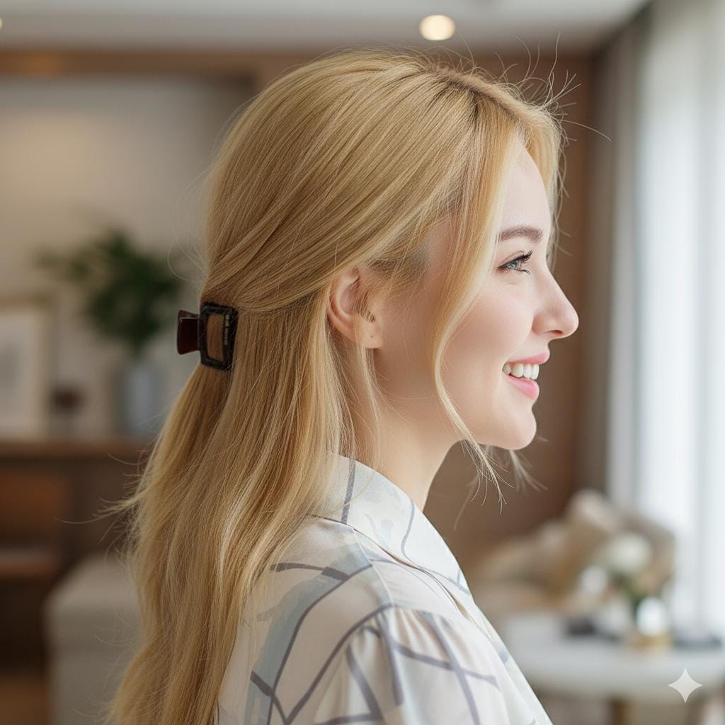 Pure Color Simple Square Mini Hair Claw Clip / Simple Small French Pin / Hair Barrette for Woman