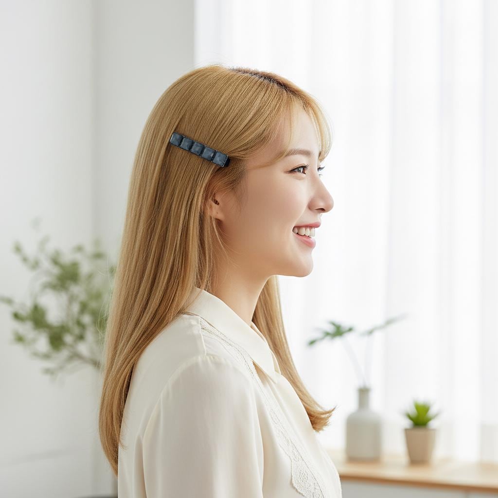 Vintage Antique Formica Square Hair Claw Clip (2.4 Inch) / Vivid Color Hair Pin / Alligator Hair Clip for Woman