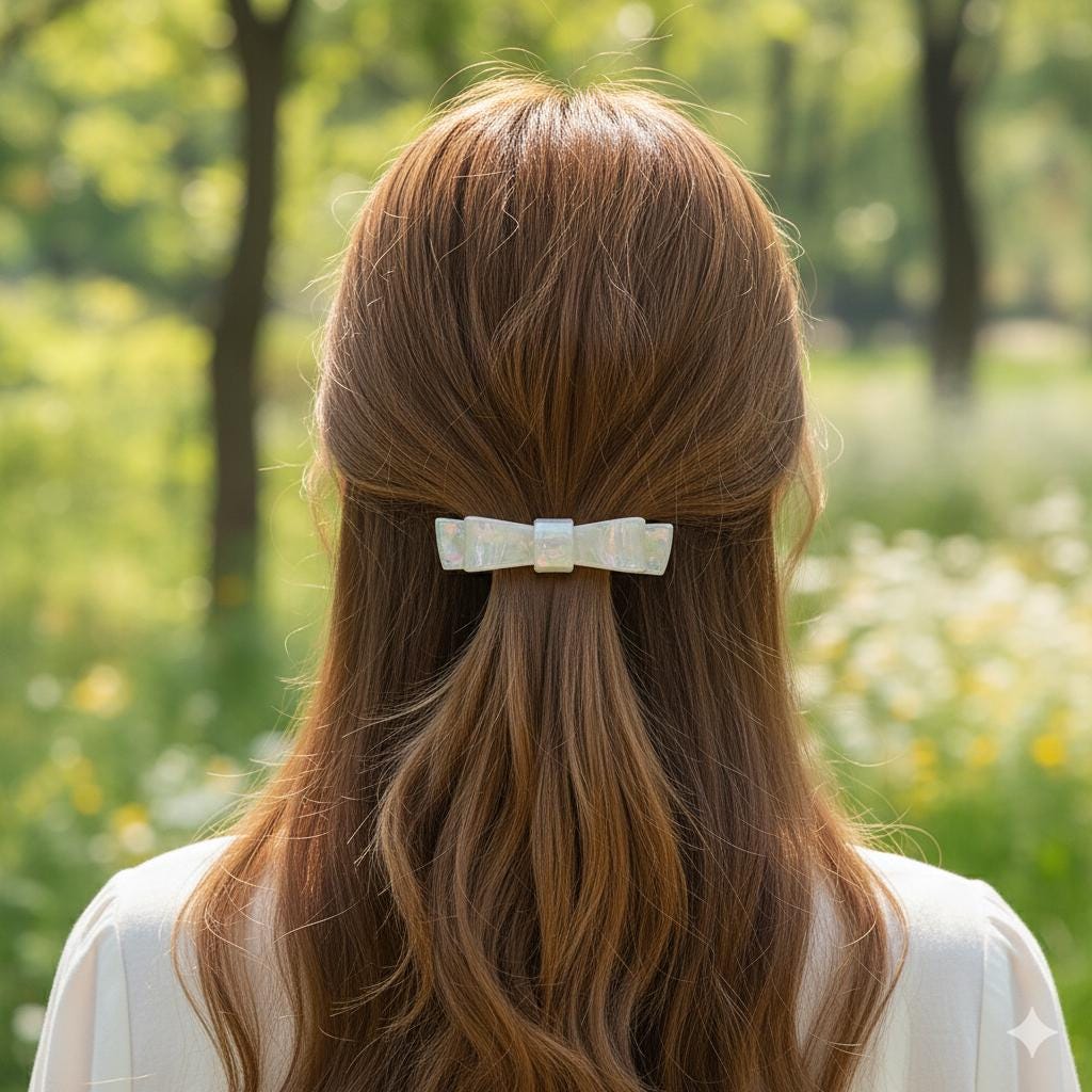 Vivid Color Bow Tie Hair Barrette (3.5 Inch) / Fashionable French Hair Pin / Hair Accessory for Woman / Automatic Hair Clip